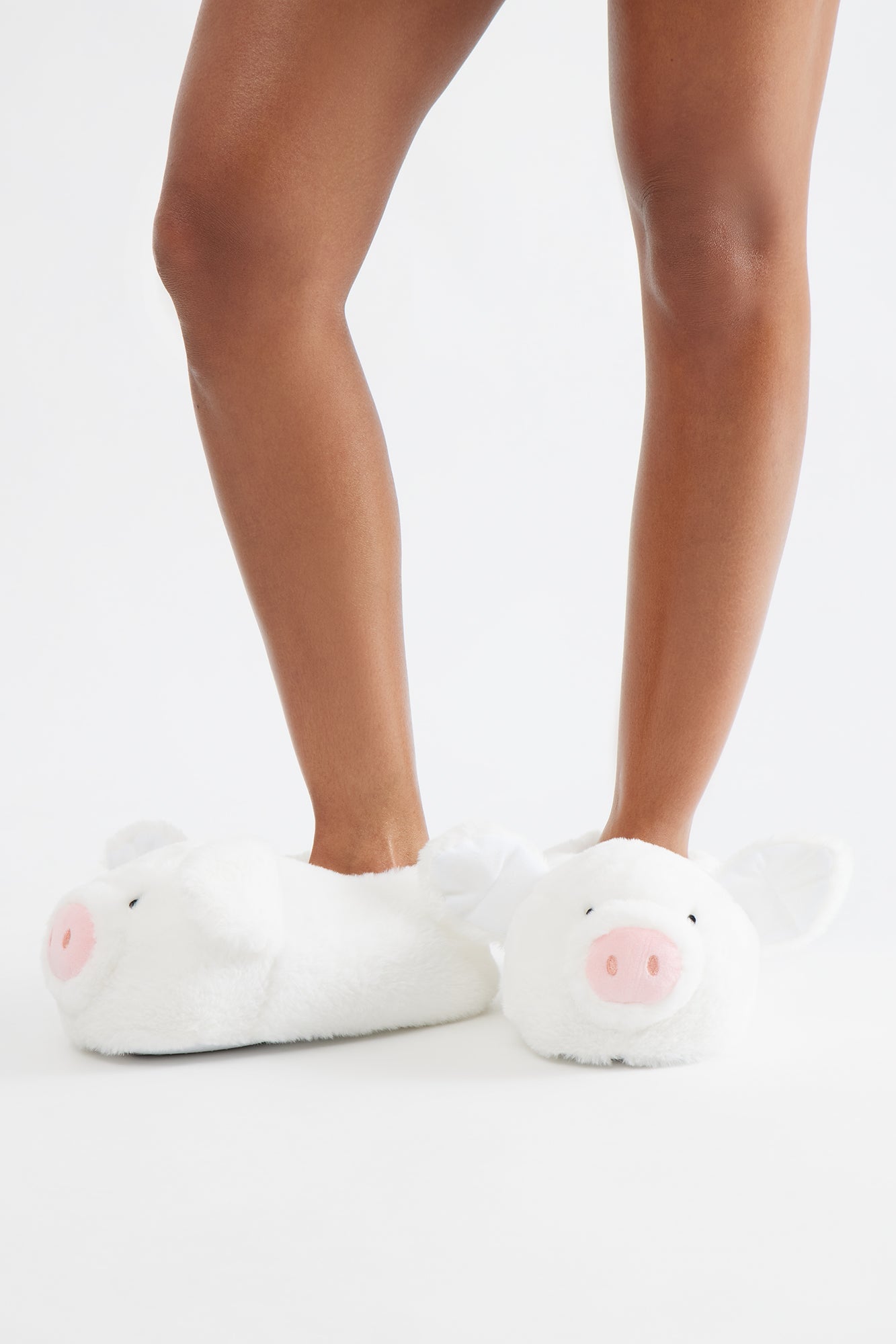 Piggy Faux Fur Slippers - Ivory image 4