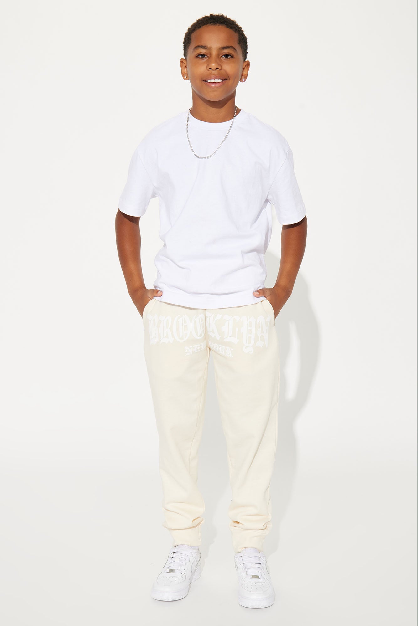 Mini Brooklyn New York Fleece Jogger Pant - Sand image 2