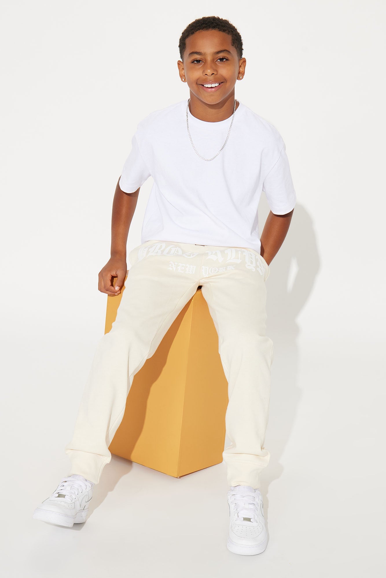 Mini Brooklyn New York Fleece Jogger Pant - Sand image 4