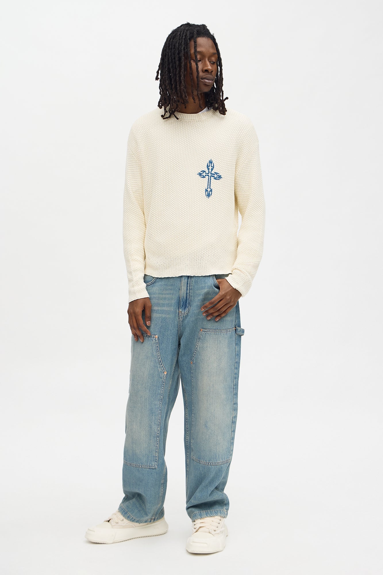 Sacrifice Pullover Sweater - Cream image 6