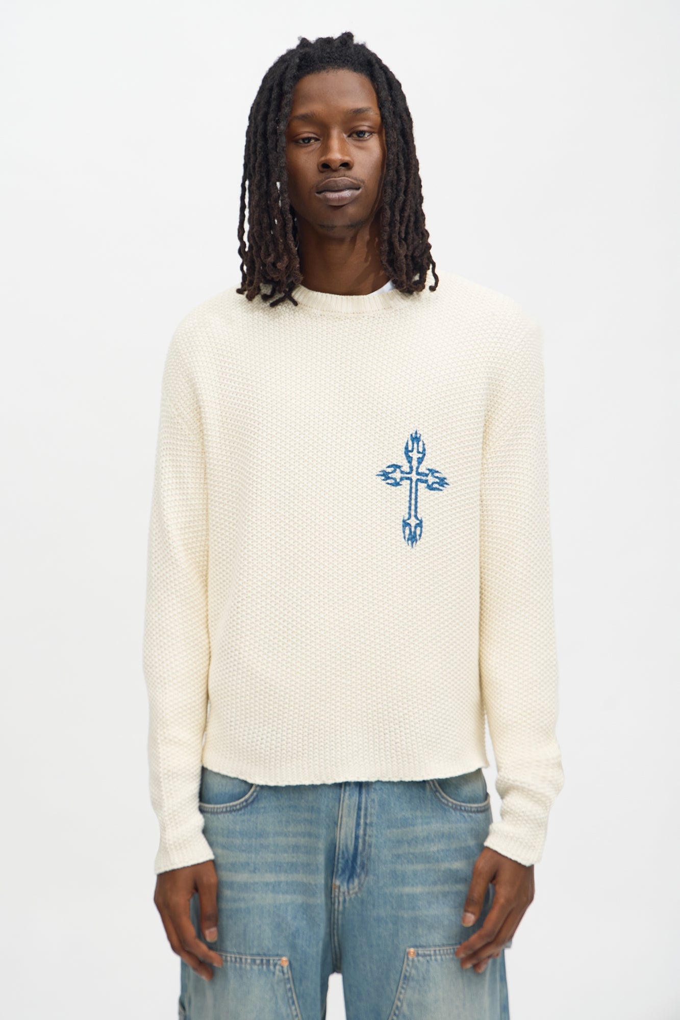 Sacrifice Pullover Sweater - Cream image 5