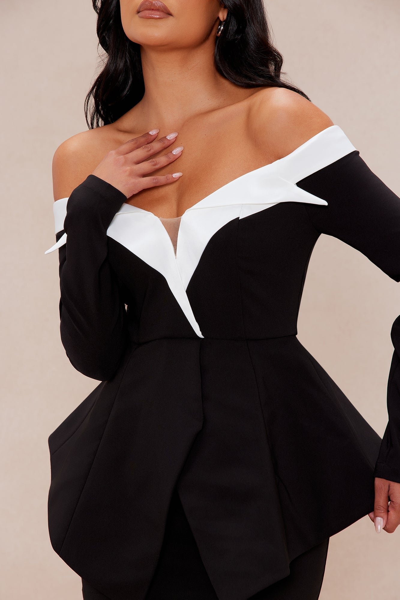 Lizette Off Shoulder Mini Dress - Black image 3