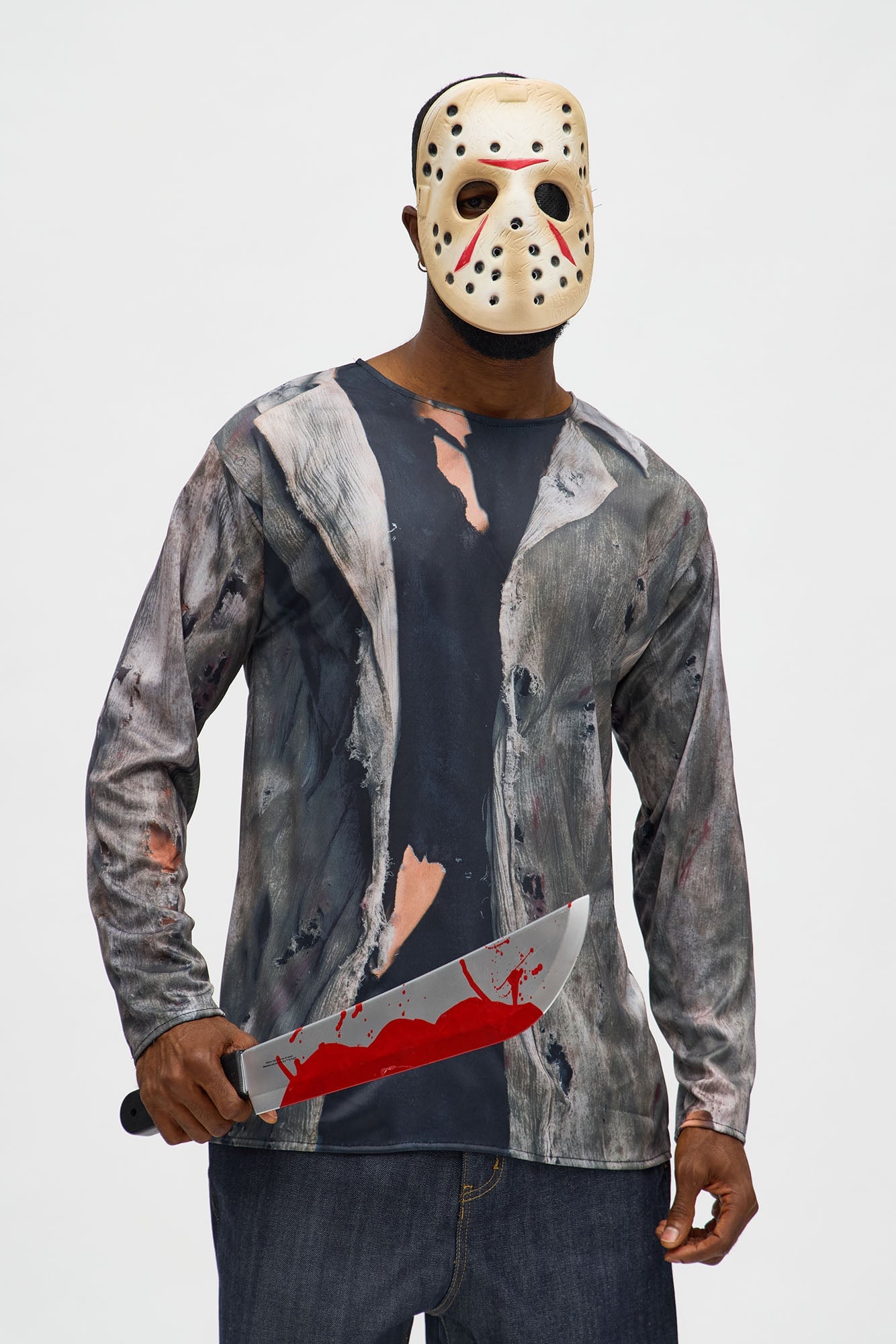 Jason Voorhees 2 Piece Costume Set - Grey image 2
