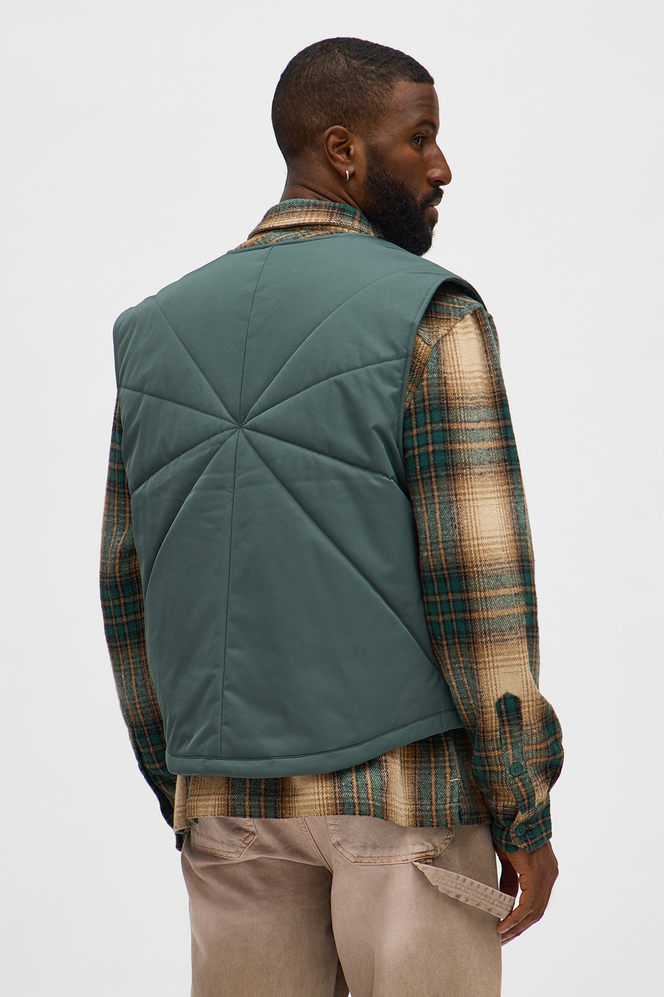Look At Me Paneled Padded Vest - Olive image 8