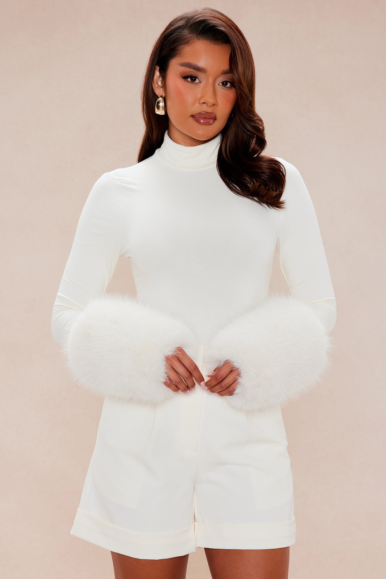 Moscow Fur Bodysuit - Cream image 9