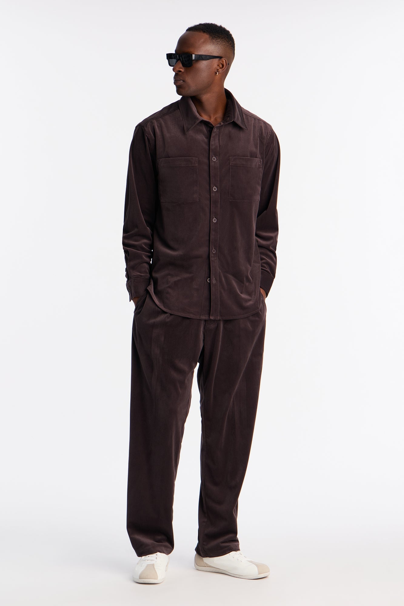 Relaxed Lincoln Park Textured Button Up Shirt - Brown image 6