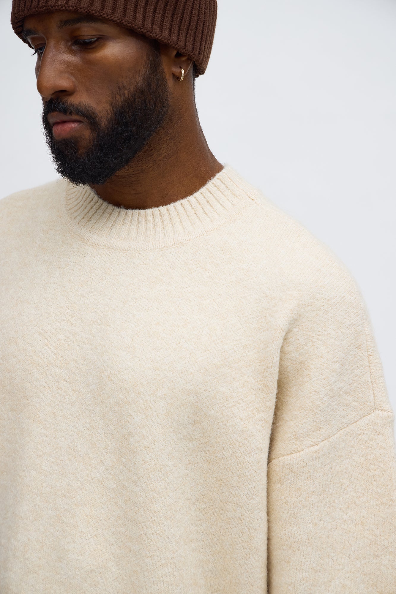 Oversized Ararat Sweater Shirt - Beige image 3