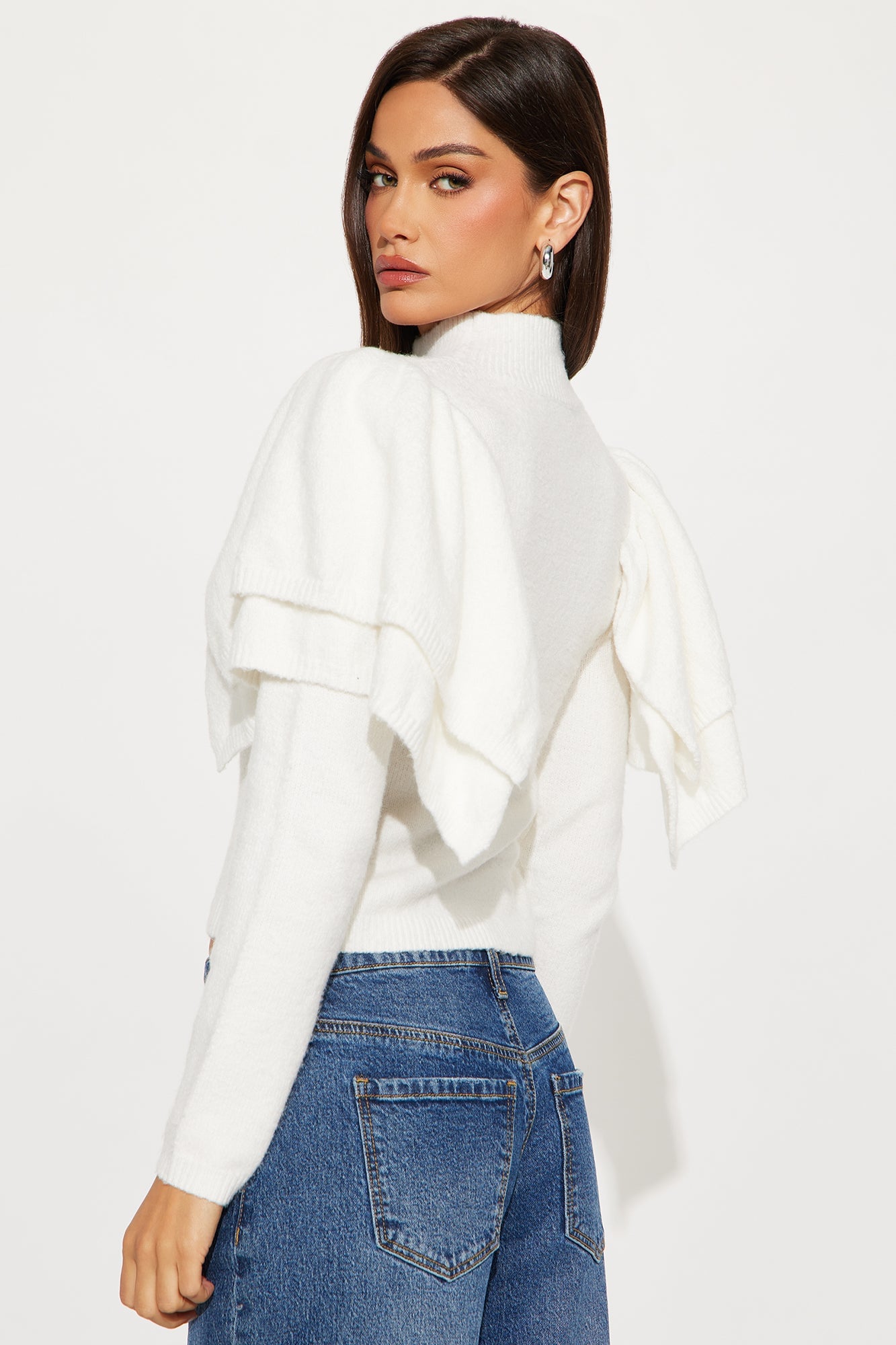 Sweet Nothings Mock Neck Sweater - White image 7
