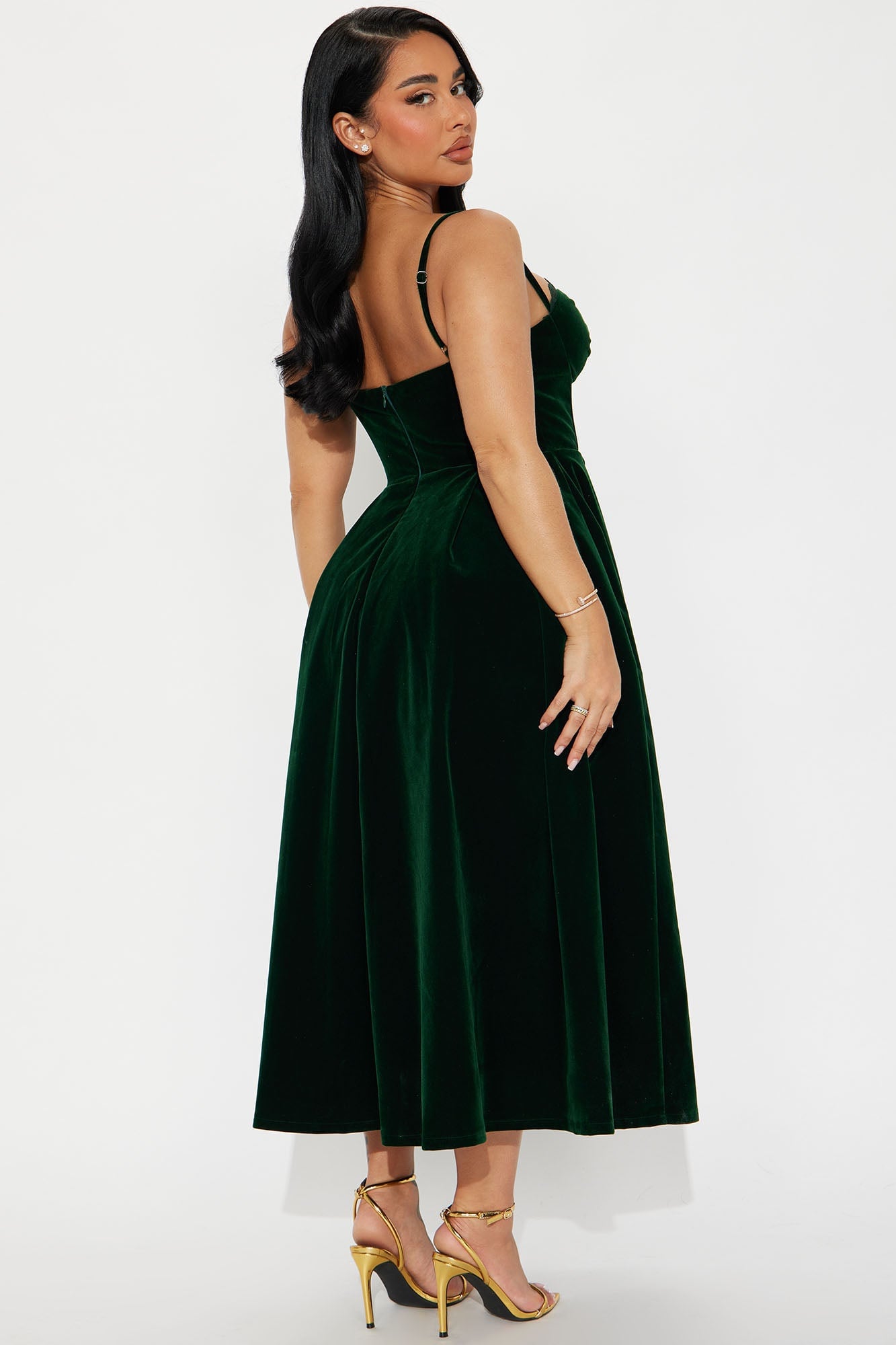 Julia Velvet Midi Dress - Hunter image 7