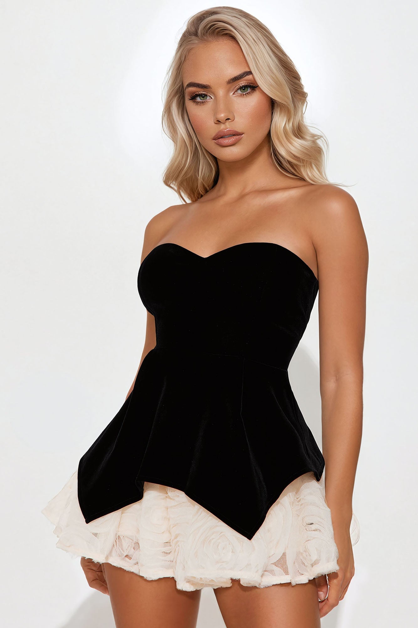 Analina Velvet Mini Dress - Black image 1