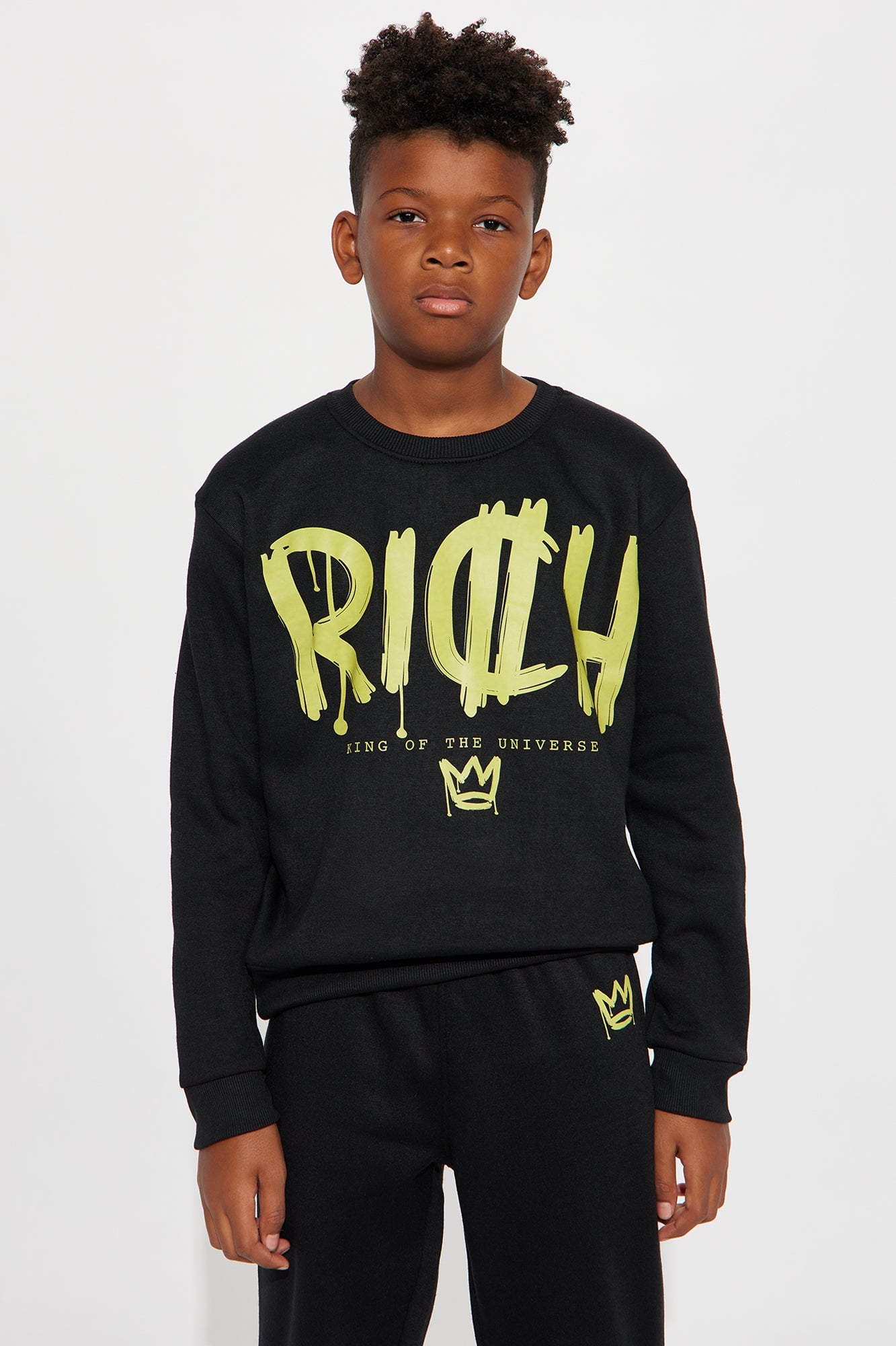 Mini Rich Jogger Pant Set - Black image 2