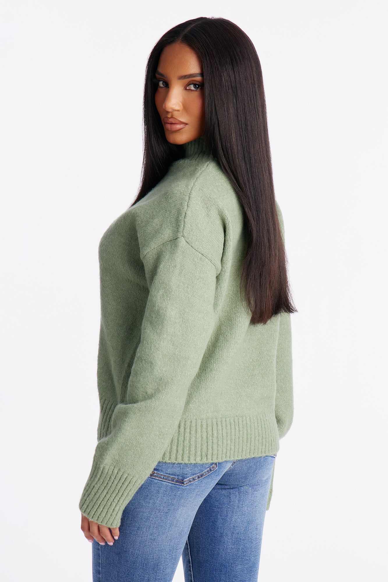 Jesse Mock Neck Sweater - Sage image 6