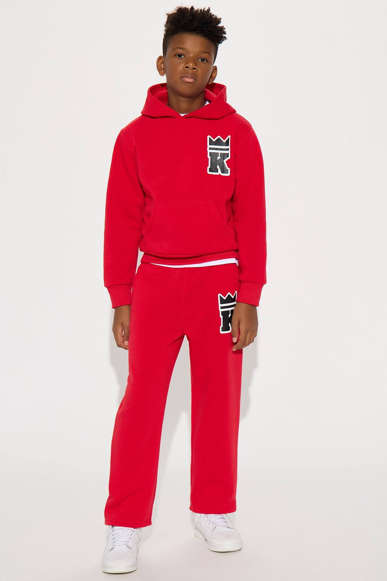 Mini He's Royalty Hoodie And Pant Set - Red image 1
