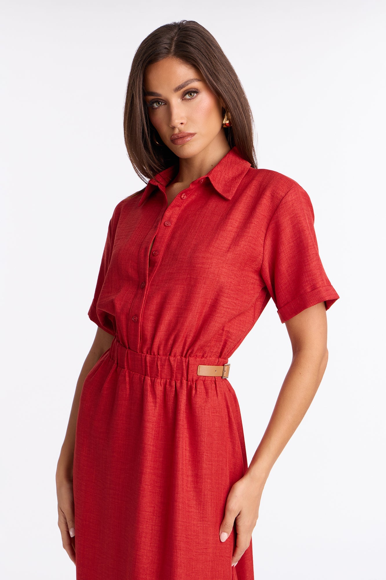 Georgiana Button Up Maxi Dress - Rust image 6