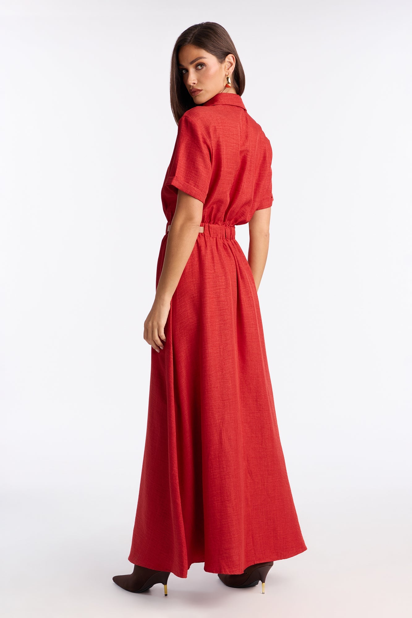 Georgiana Button Up Maxi Dress - Rust image 8