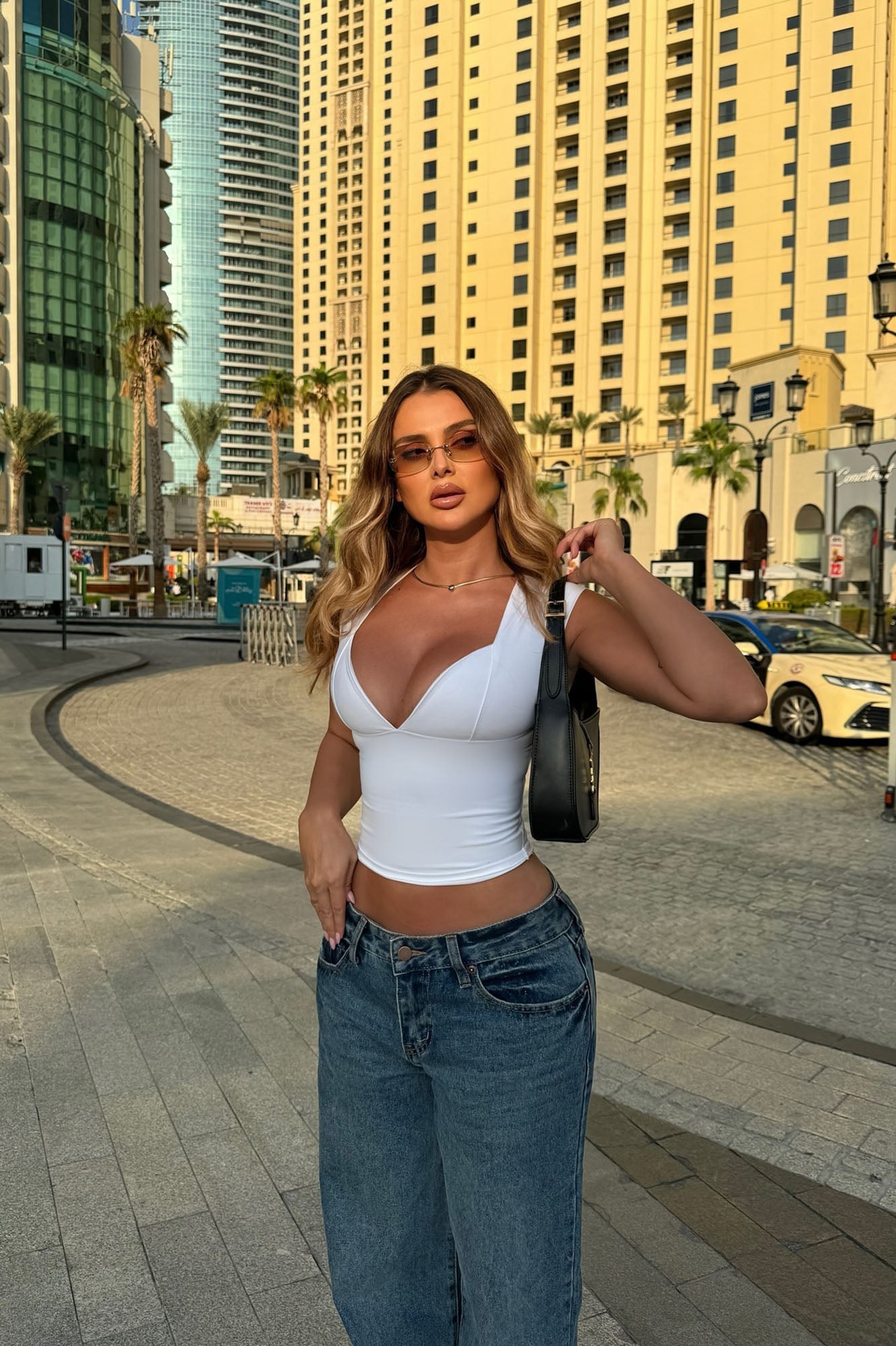 Salty Sweet Plunge Neck Top - White image 1