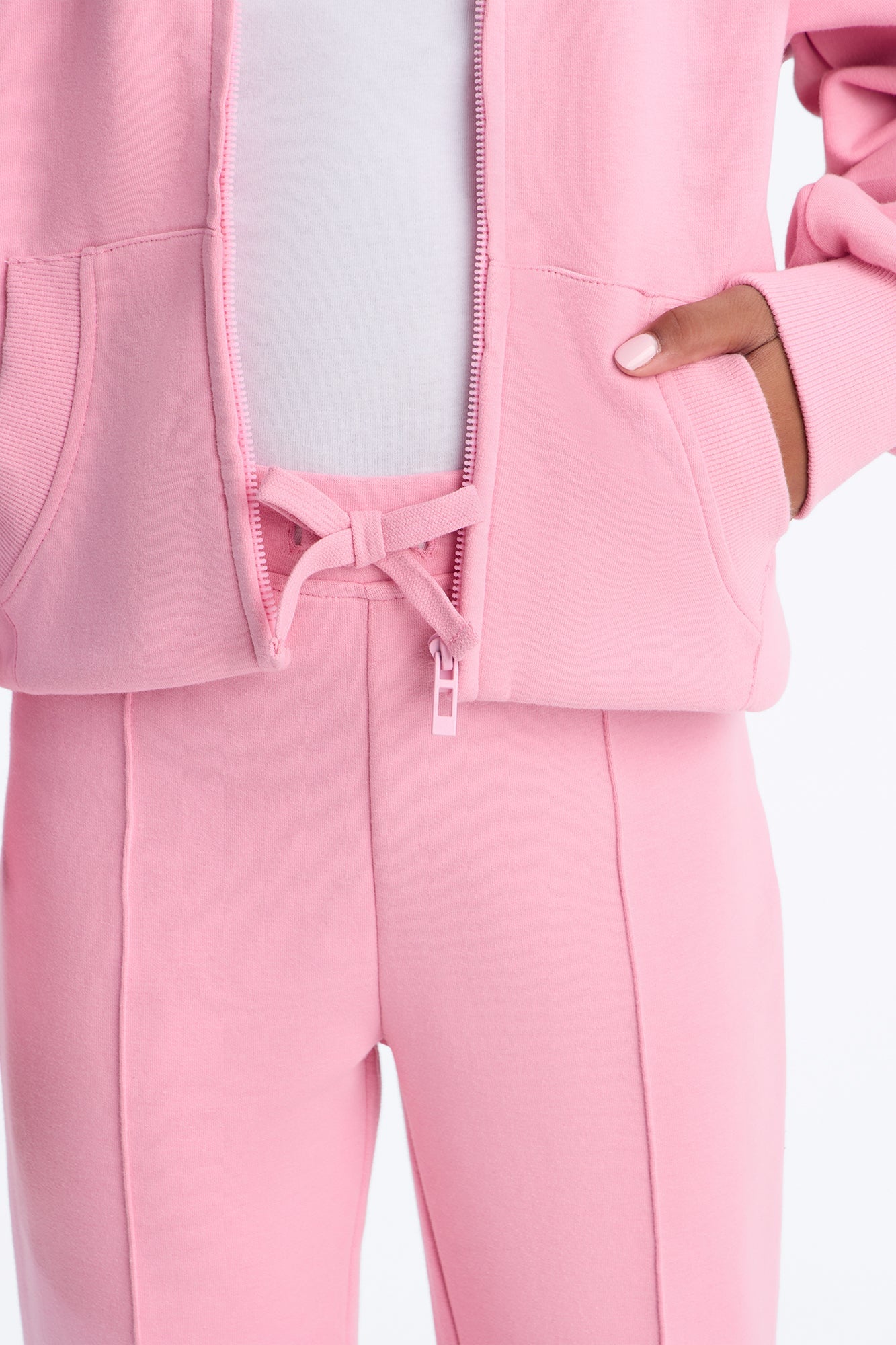 Mini Ready To Go Zip Up Pant Set - Light Pink image 4