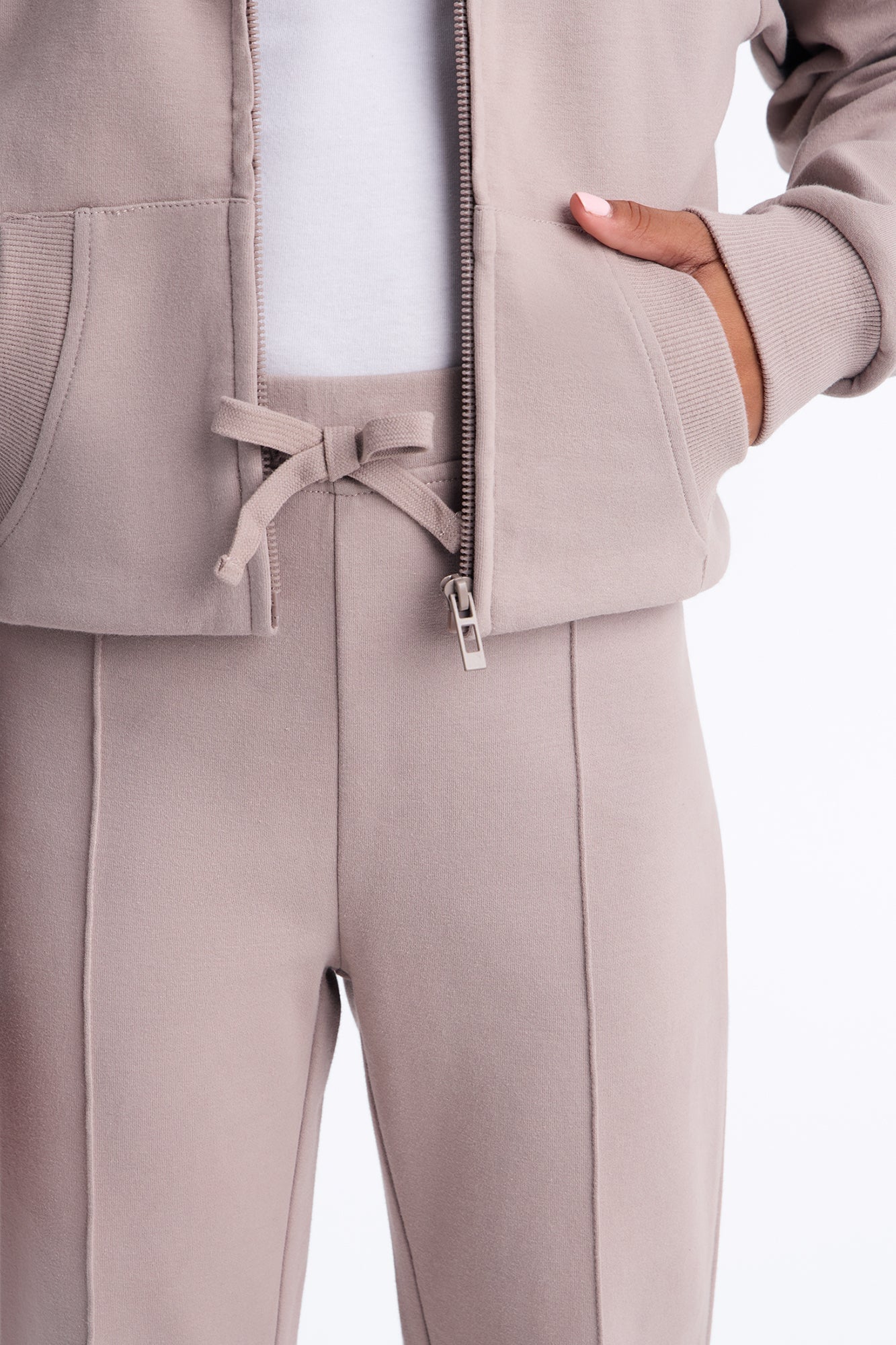 Mini Ready To Go Zip Up Pant Set - Taupe image 4
