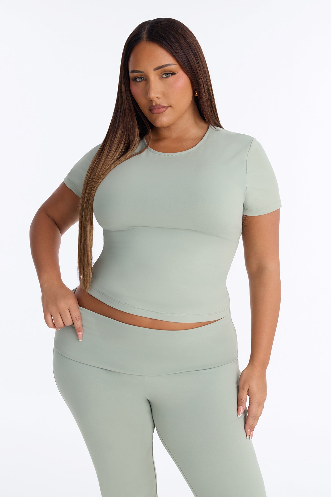 Myla Tricot Lounge Short Sleeve Top - Olive image 1
