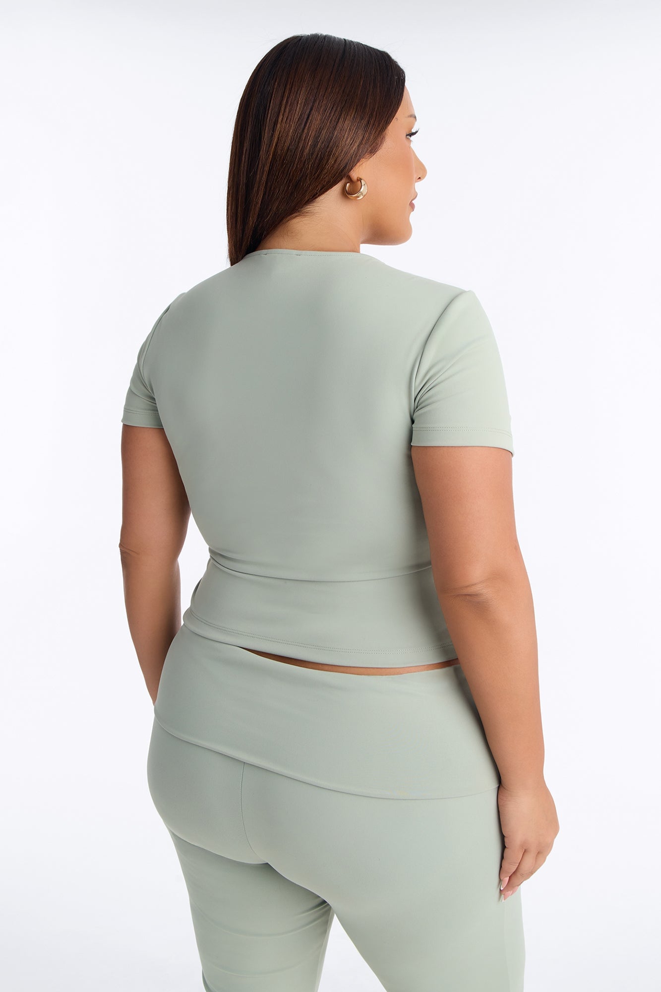 Myla Tricot Lounge Short Sleeve Top - Olive image 4