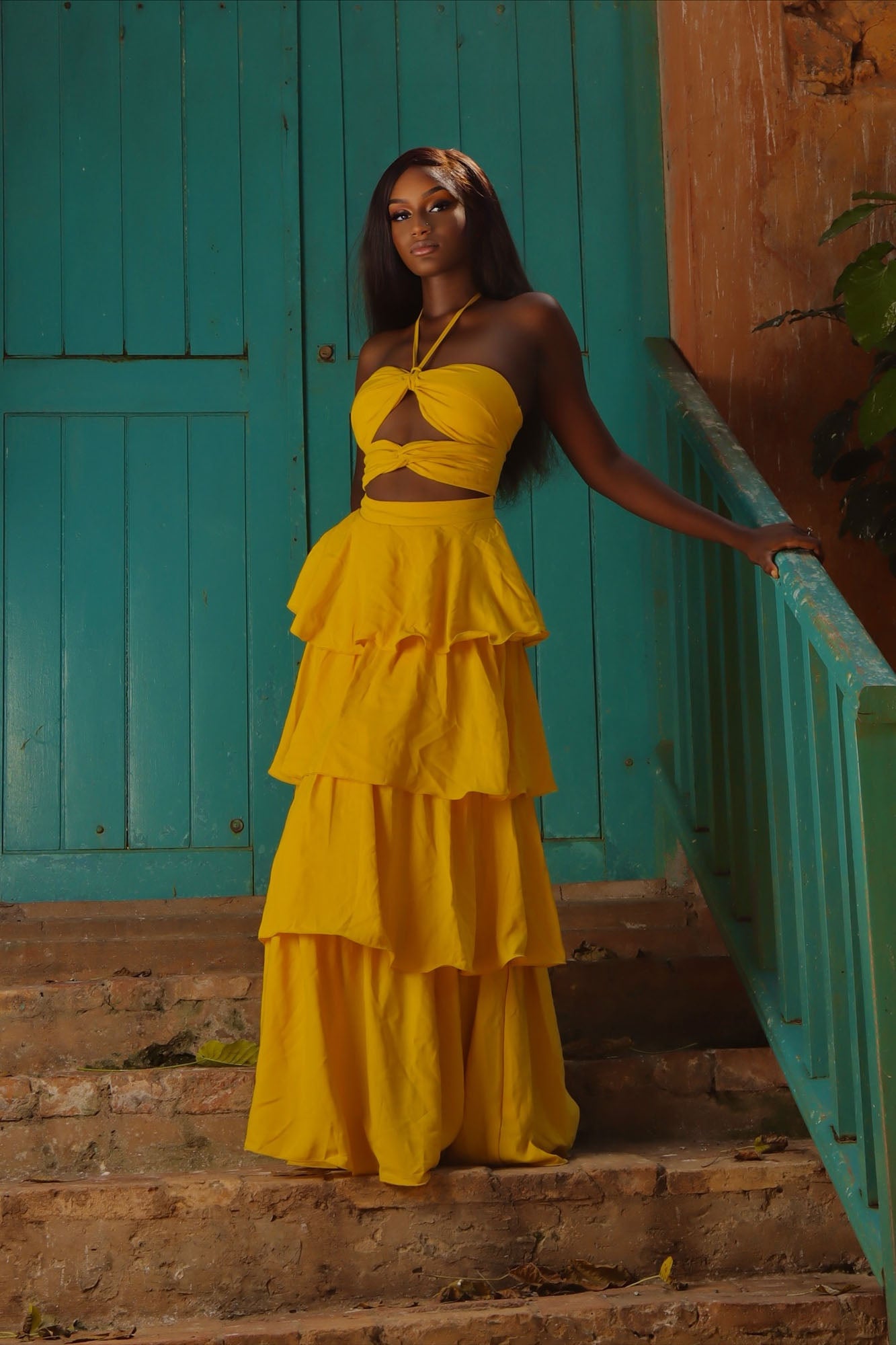 Harper Tiered Maxi Dress - Yellow image 6