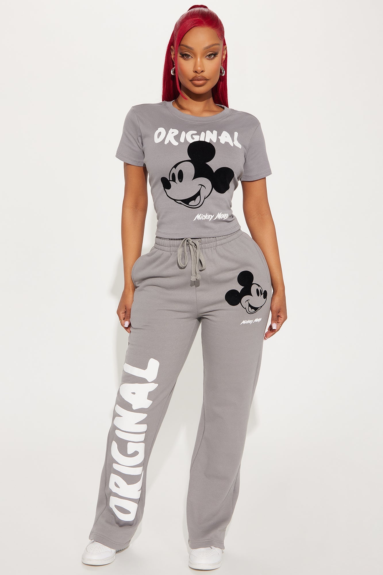 Mickey Mouse Puff Print T-Shirt - Grey image 5