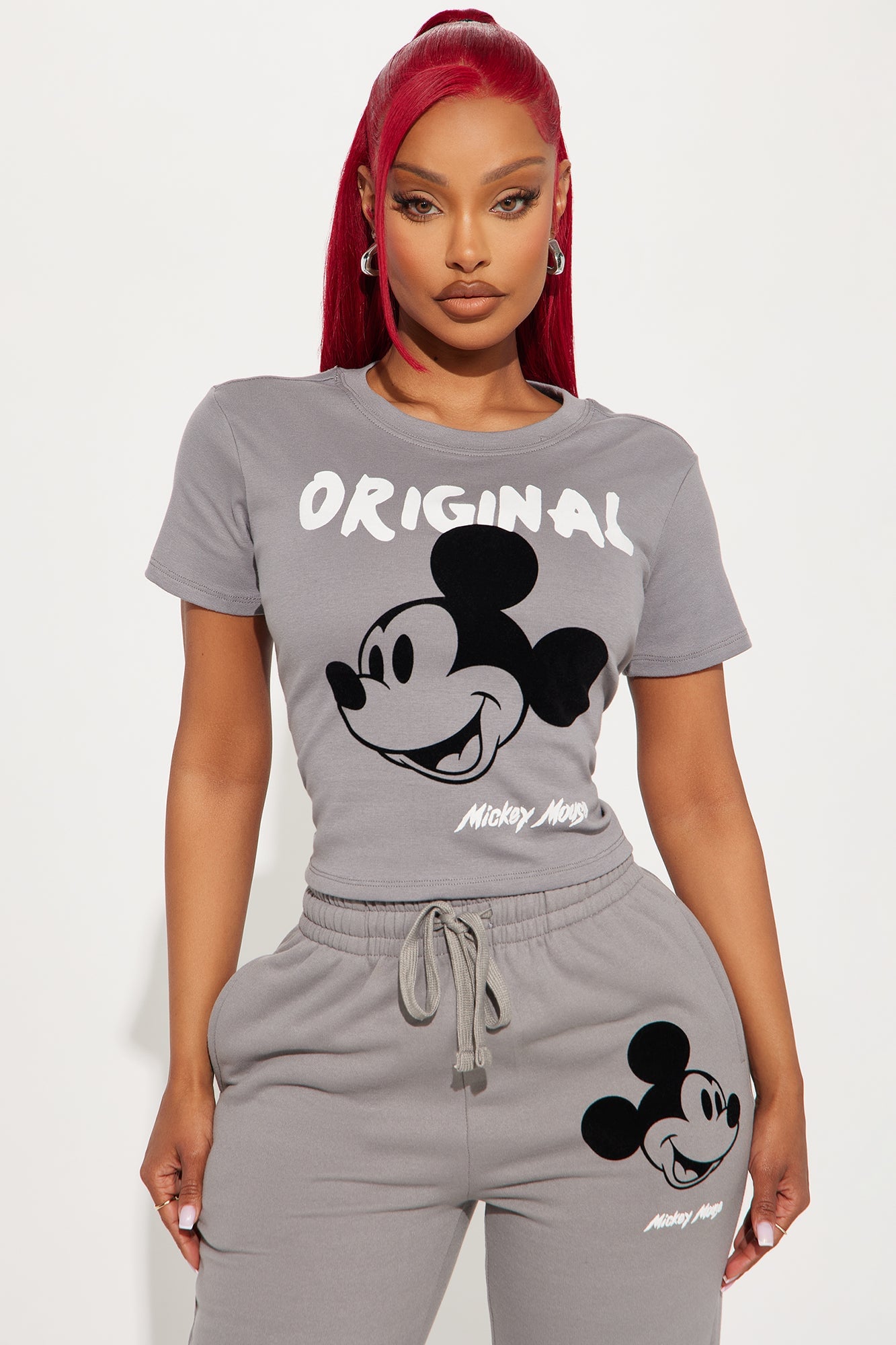 Mickey Mouse Puff Print T-Shirt - Grey image 4