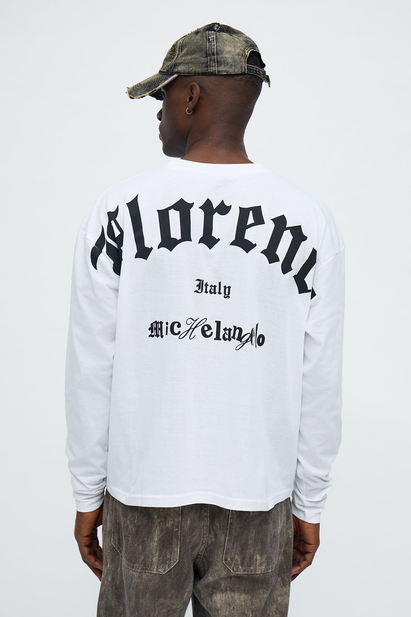 Michelangelo Florence Book Oversized Long Sleeve Tee - White image 8