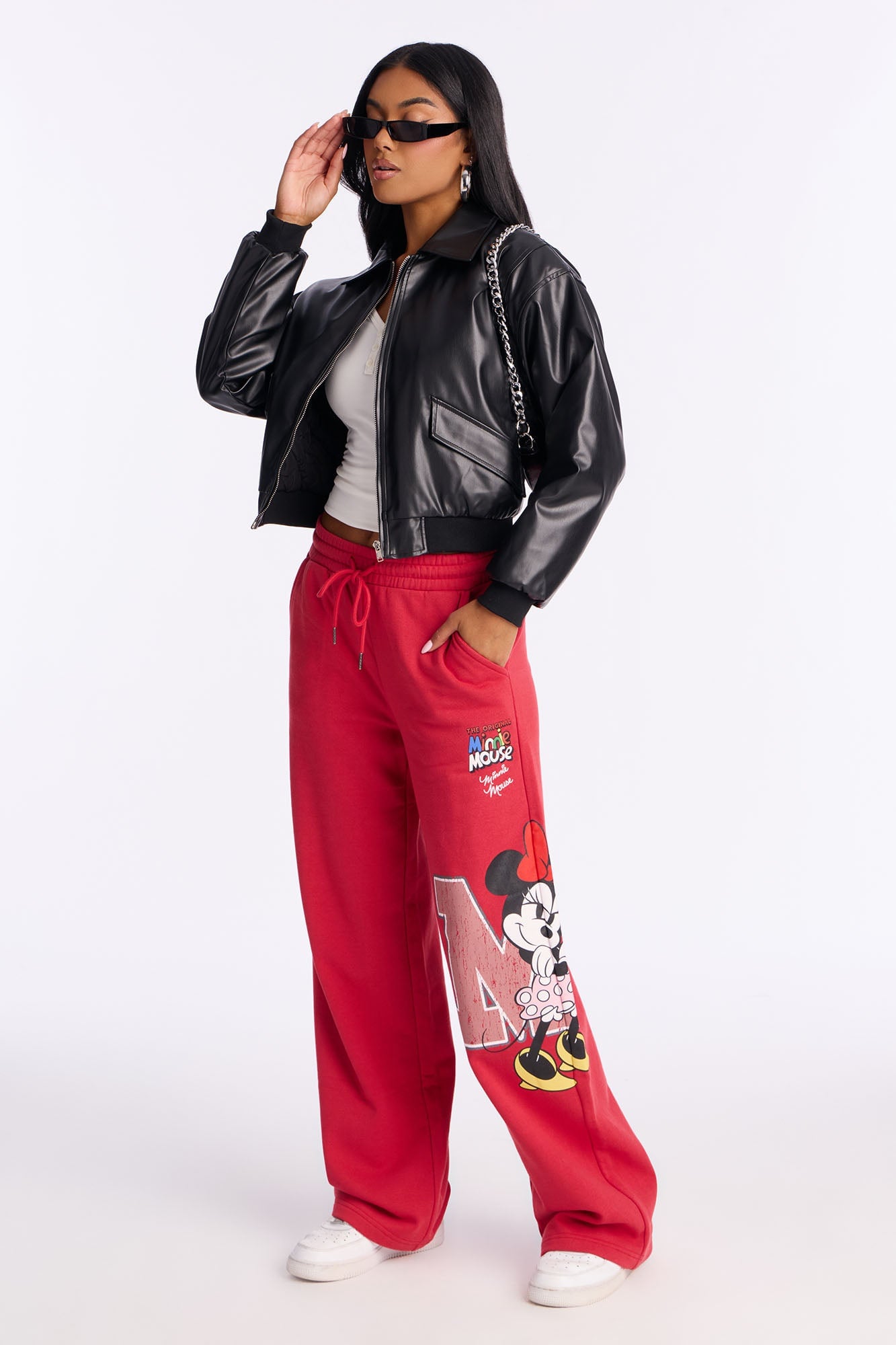 Minnie Mouse Wide Leg Fleece Pant - Red image 6