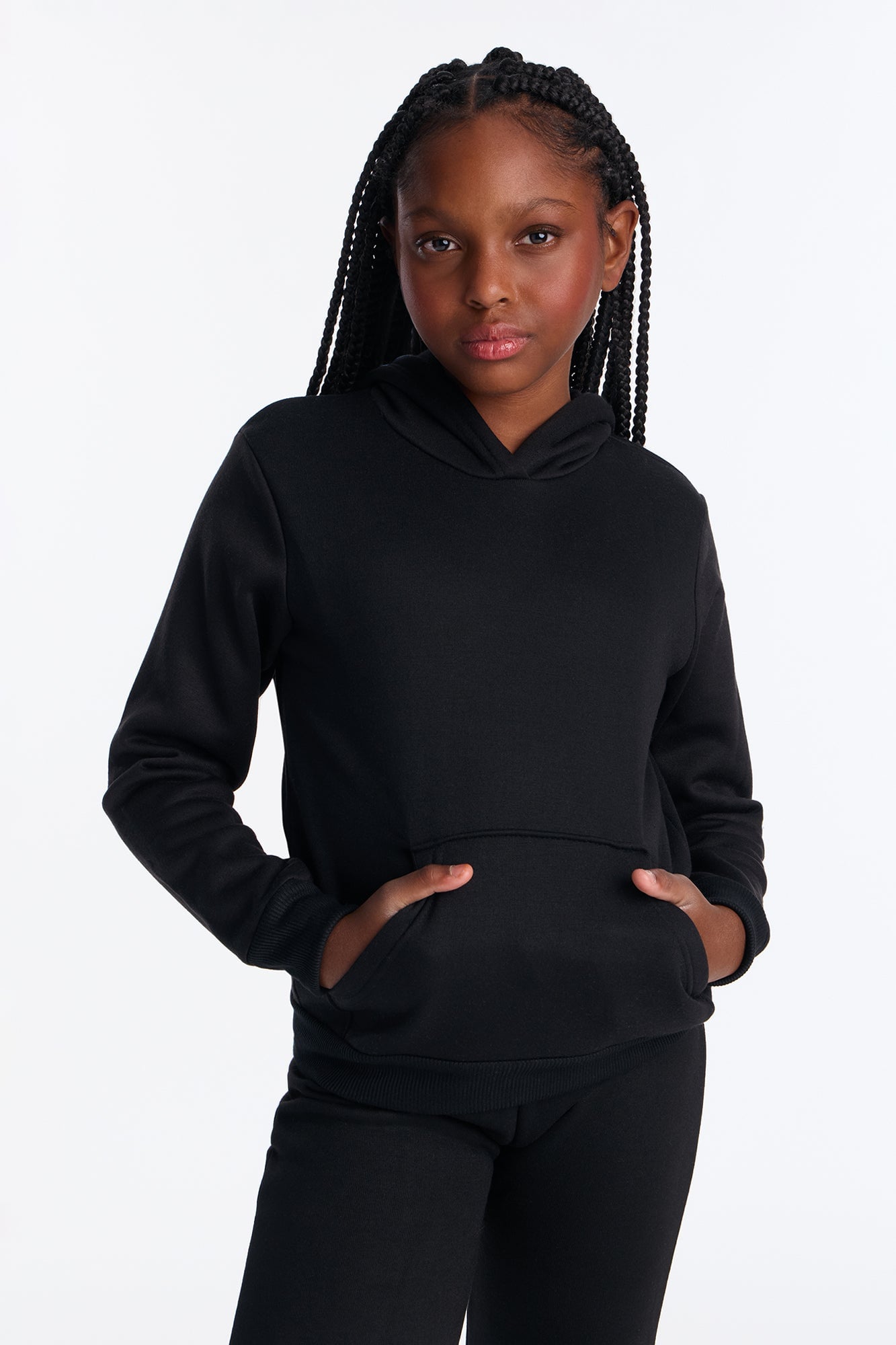 Mini Figure It Out Fleece Pant Set - Black image 2