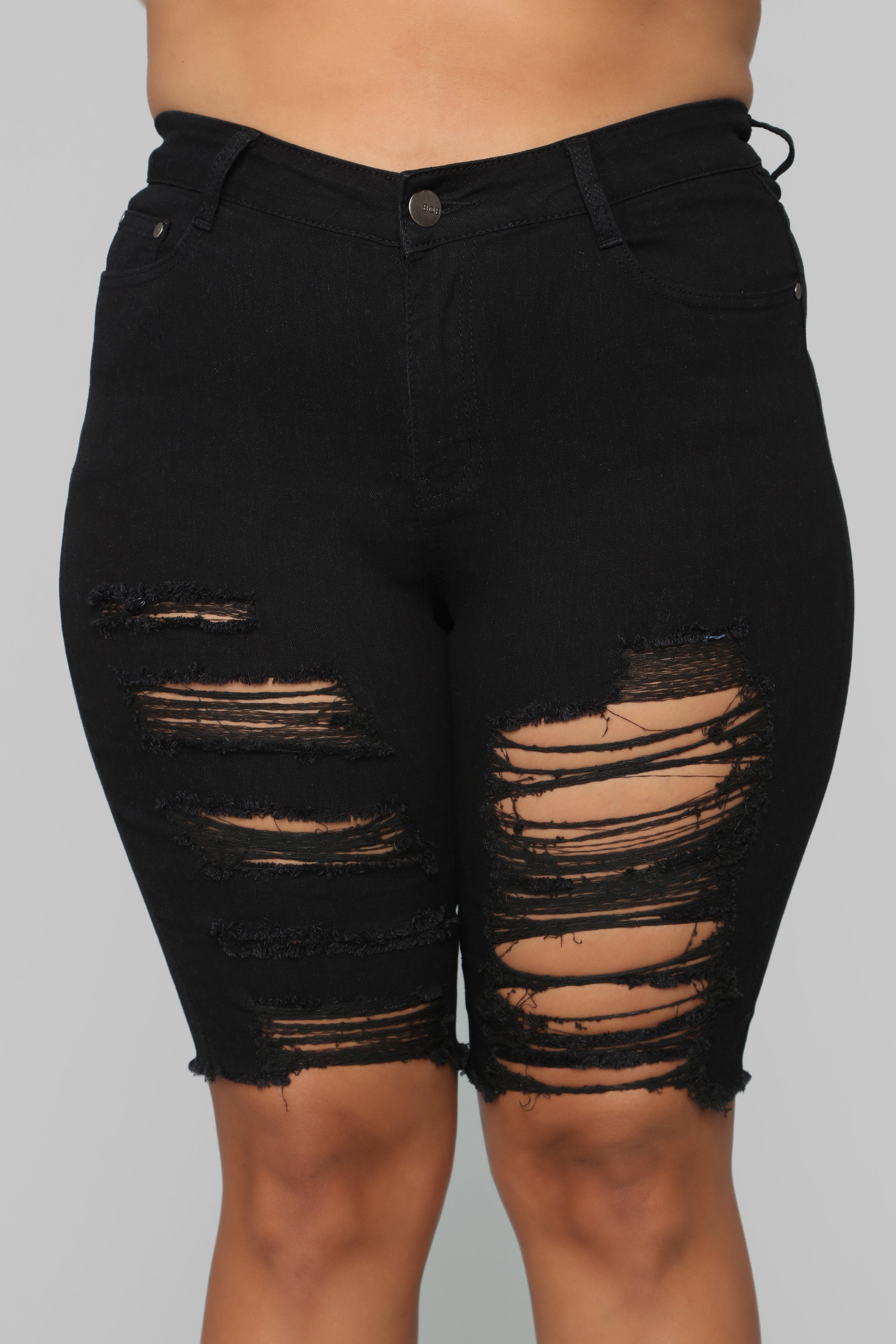 Playing It Cool Denim Bermudas - Black image 5