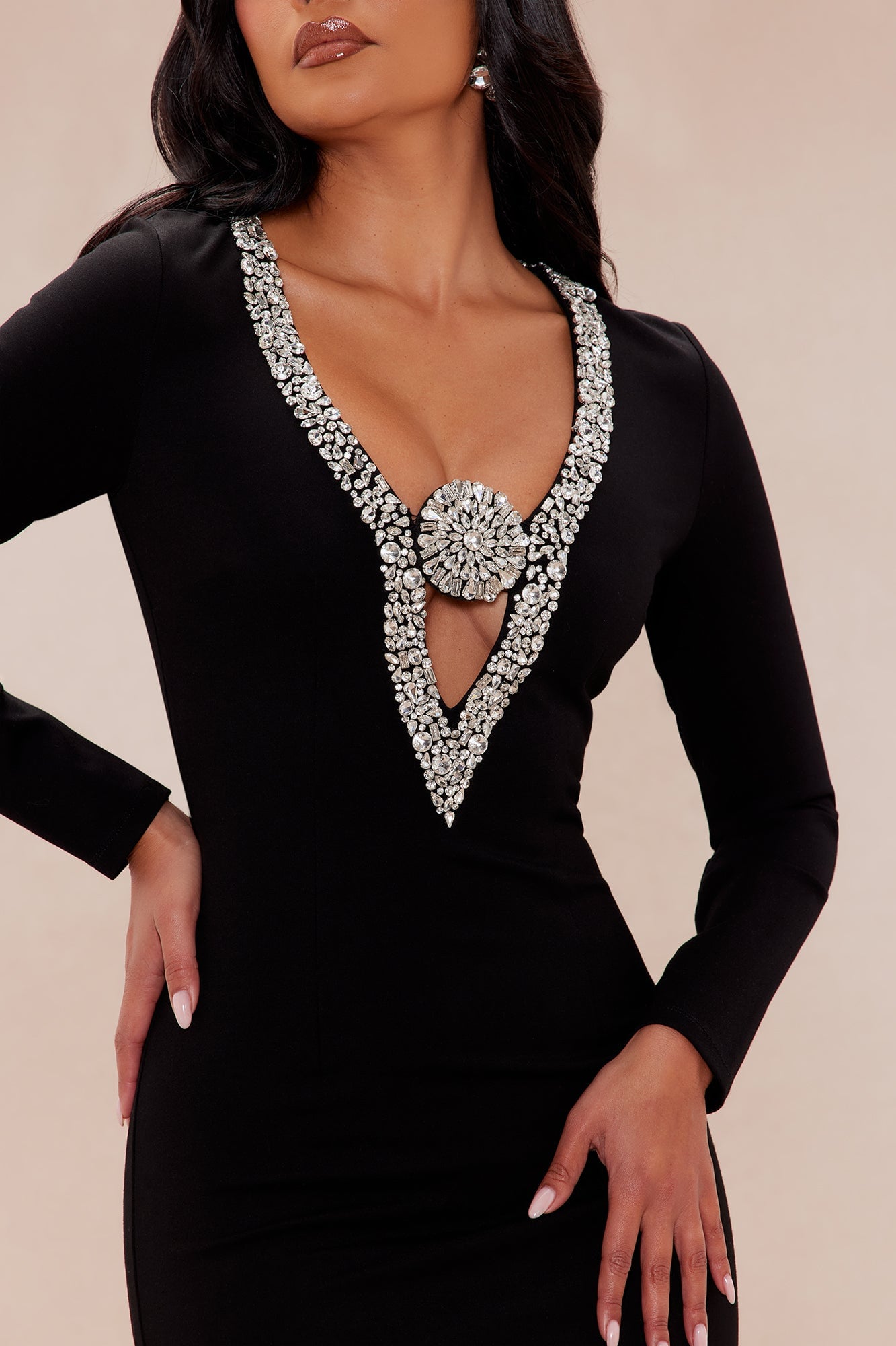Desiree Embellished Maxi Dress - Black image 7