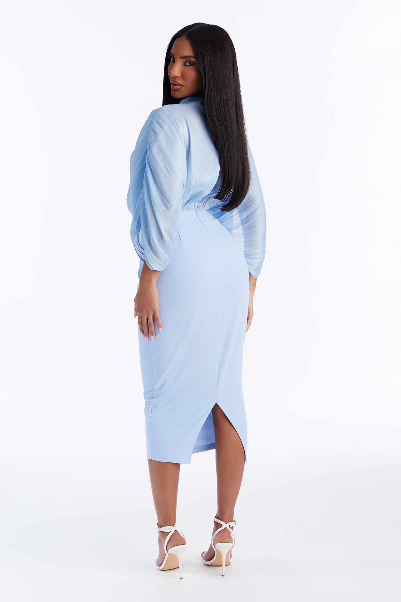 Chelsea Long Sleeve Midi Dress - Blue image 6