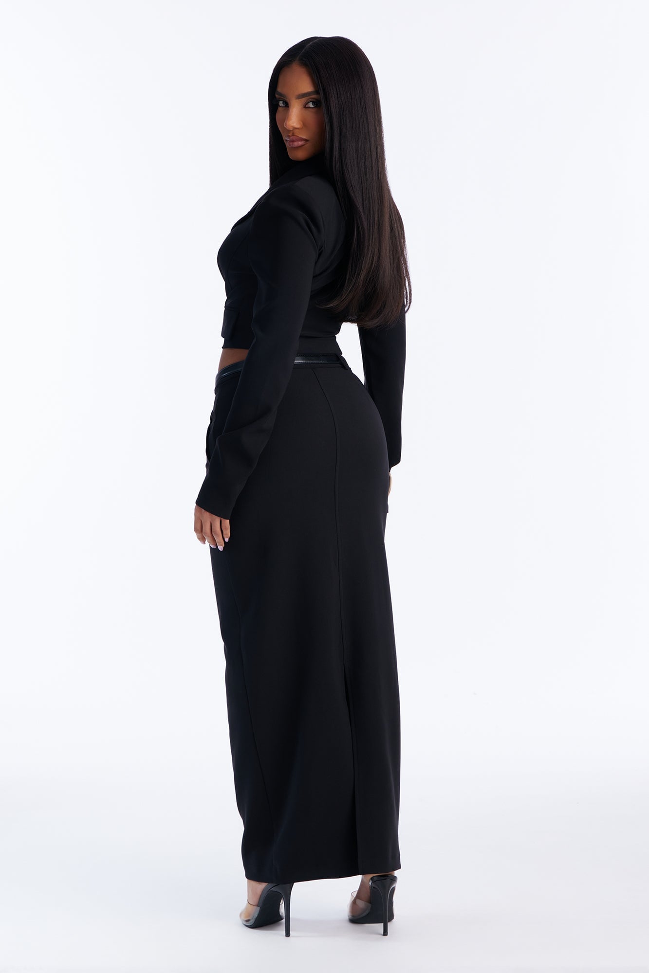 Milani Blazer Maxi Skirt Set - Black image 7