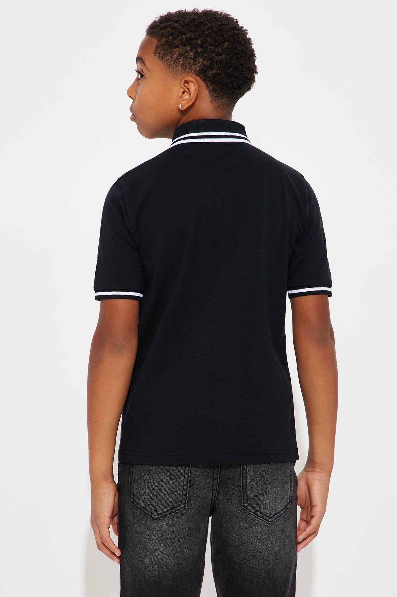 Mini Wilson Short Sleeve Polo - Black image 3