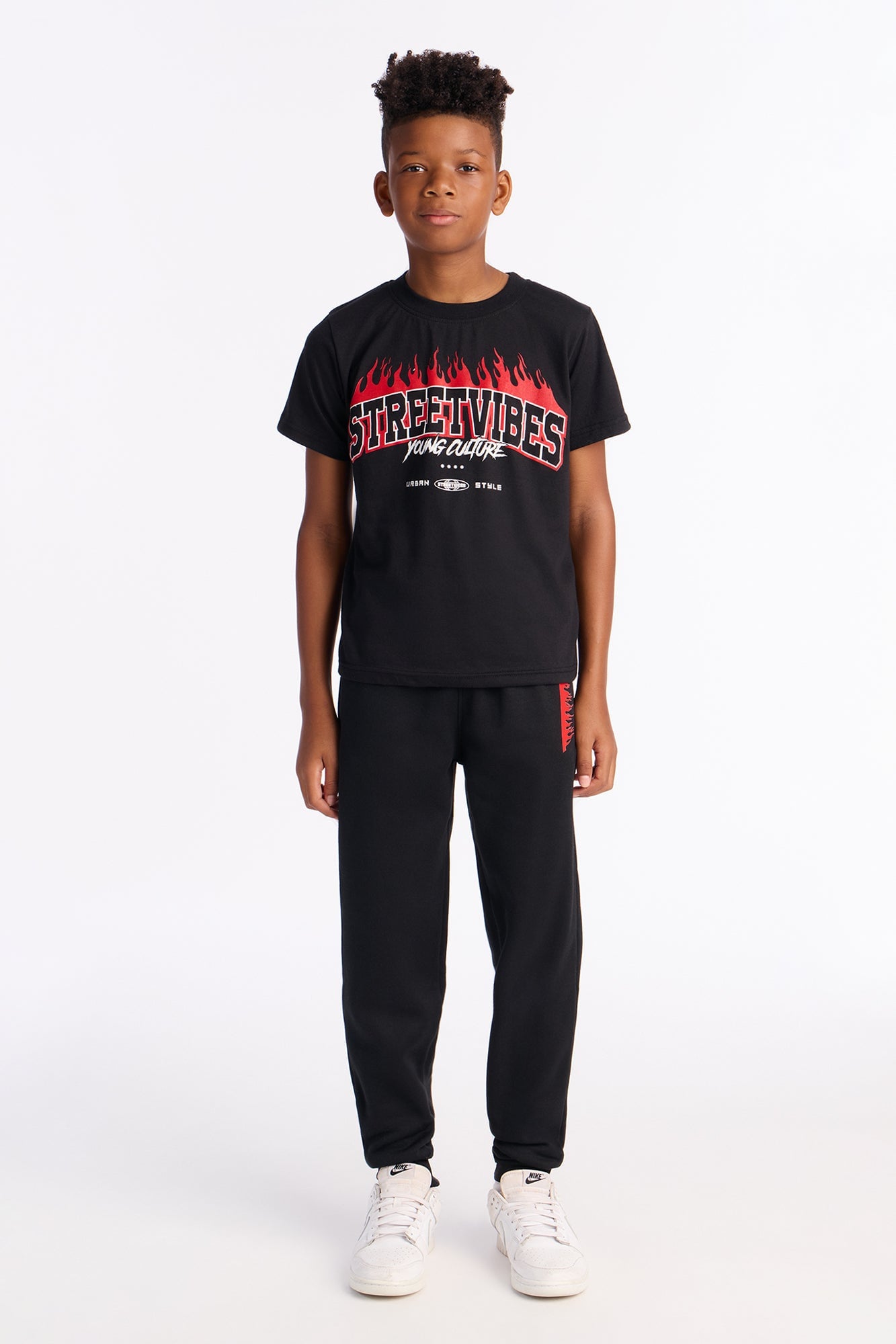 Mini Street Vibes Jogger Pant Set - Black image 1