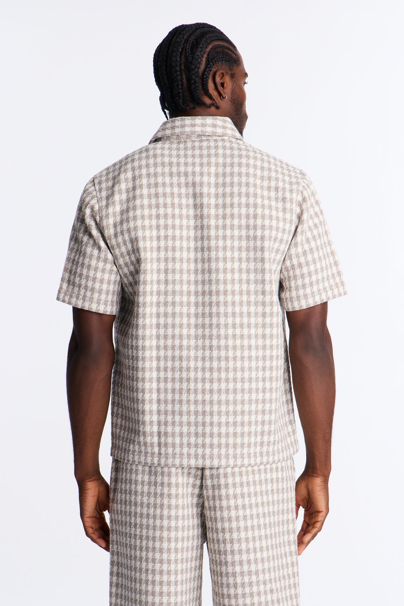 Ludlow Checkered Button Up Shirt - Taupe image 7