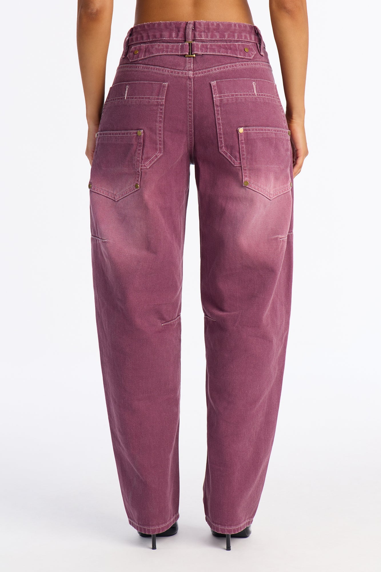 Bailey Buckle Loose Fit Jeans - Plum image 4