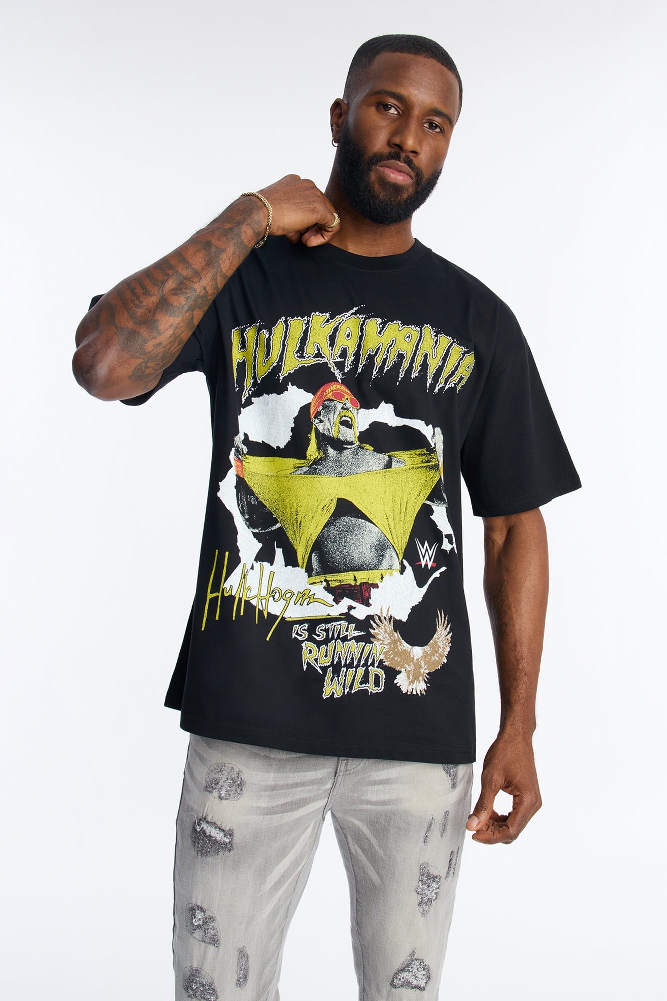 Hulk Hogan HULKAMANIA Premium Short Sleeve Tee - Black image 1
