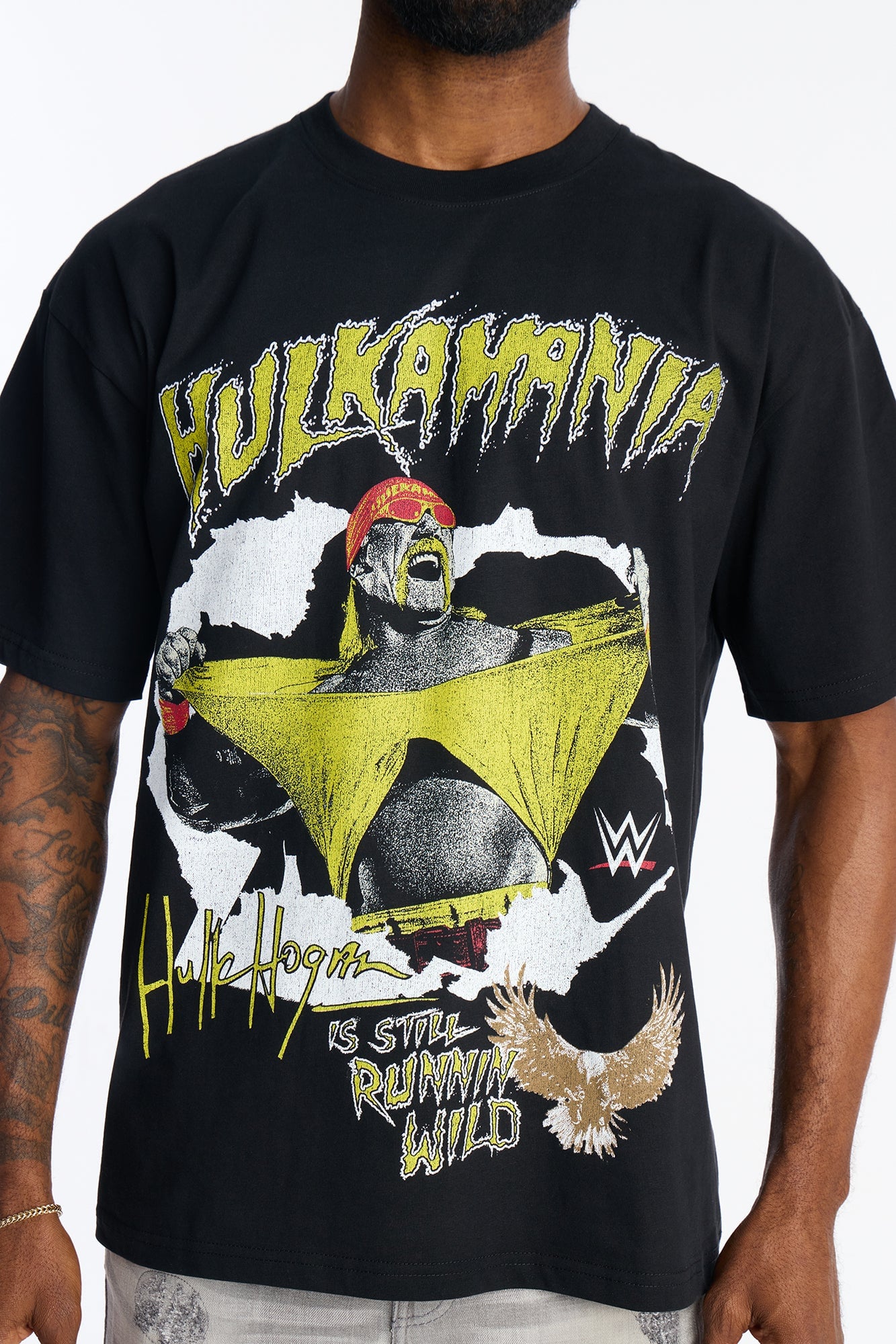 Hulk Hogan HULKAMANIA Premium Short Sleeve Tee - Black image 3