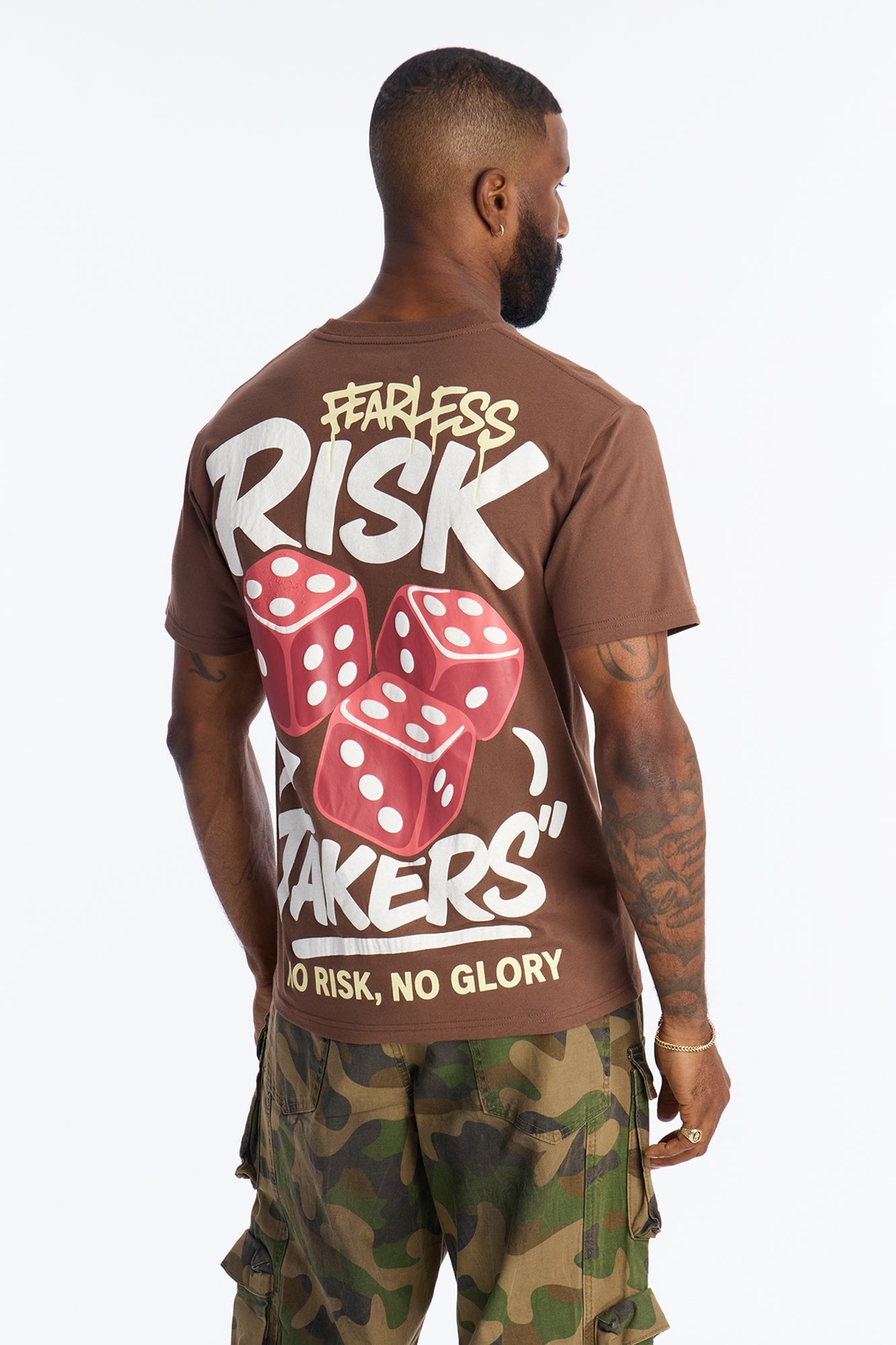 Fearless Risk Takers Short Sleeve Tee - Brown image 5