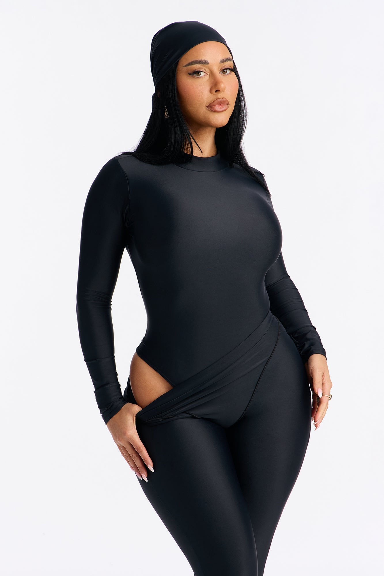 Isabelle 3 Piece Bodysuit Legging Set - Black image 6