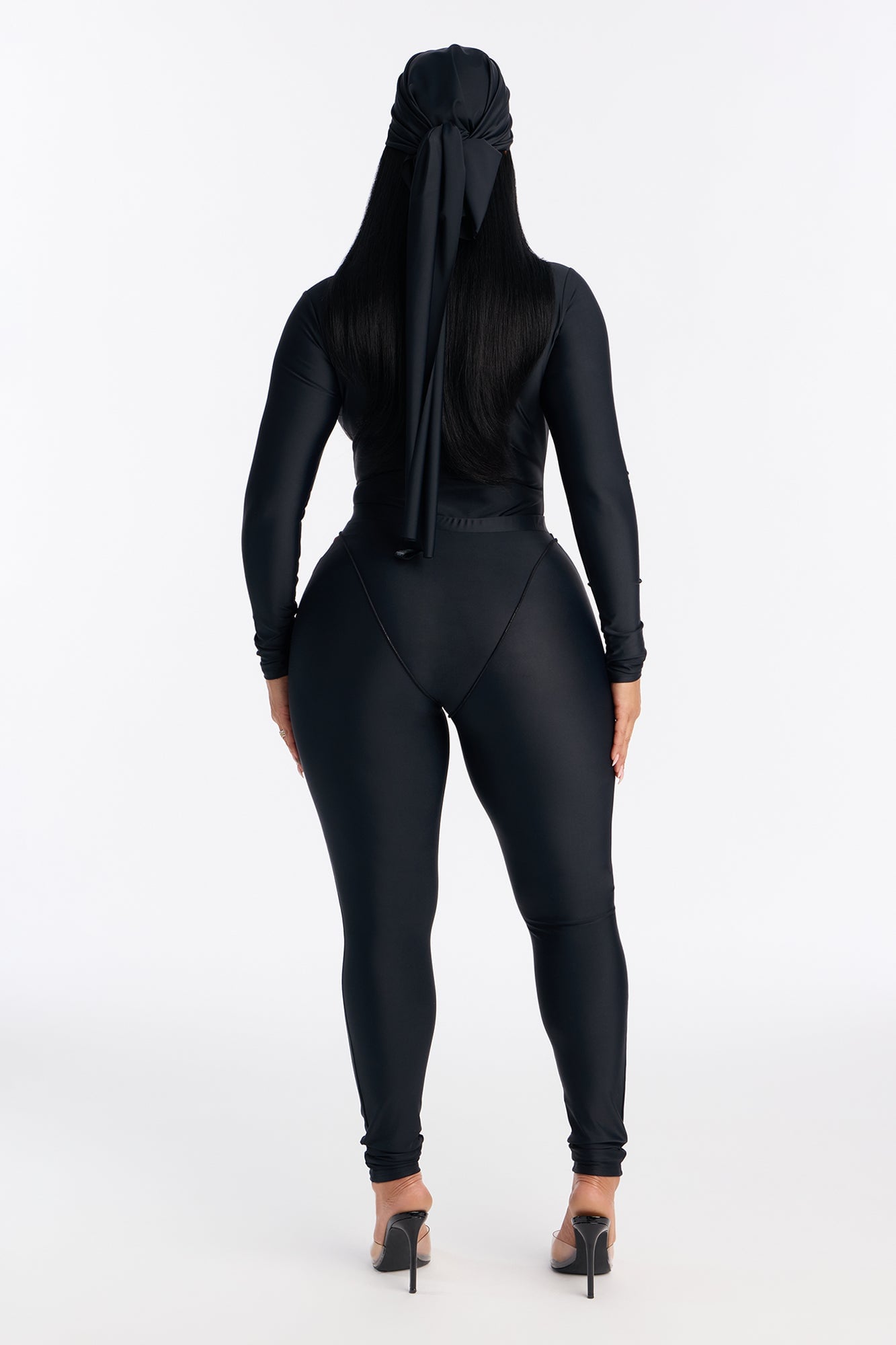 Isabelle 3 Piece Bodysuit Legging Set - Black image 8