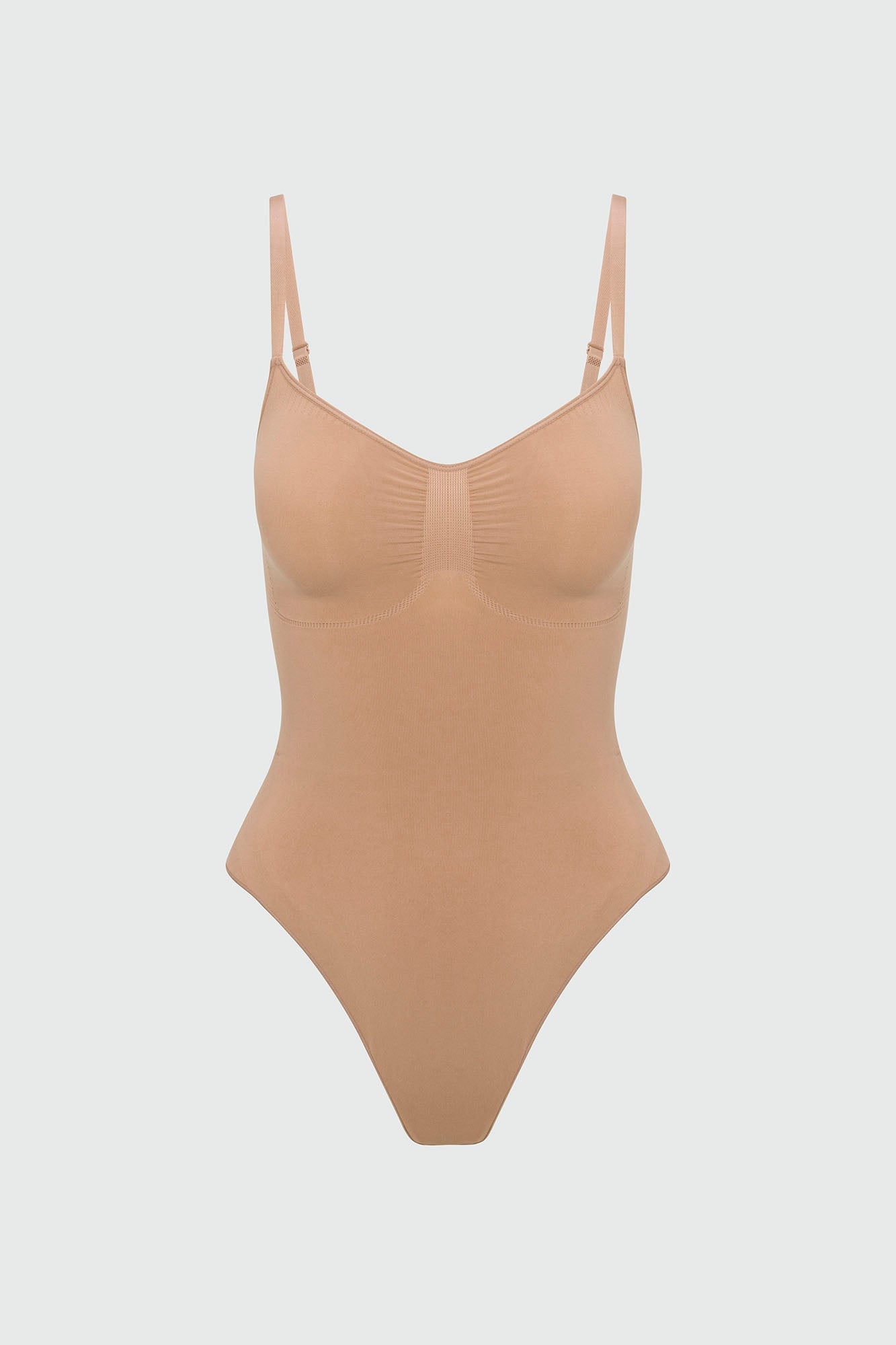Dress Sculpt Seamless Strong Compression Thong Bodysuit - Nude image 10