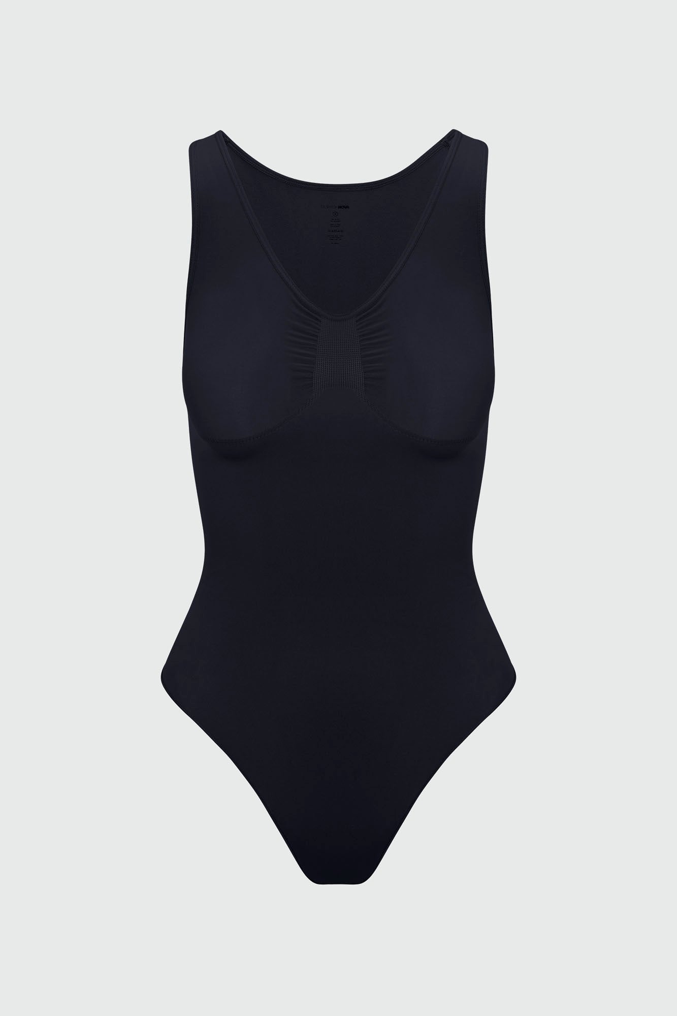 Dress Sculpt Seamless Strong Compression Scoop Neck Thong Bodysuit - Black image 12