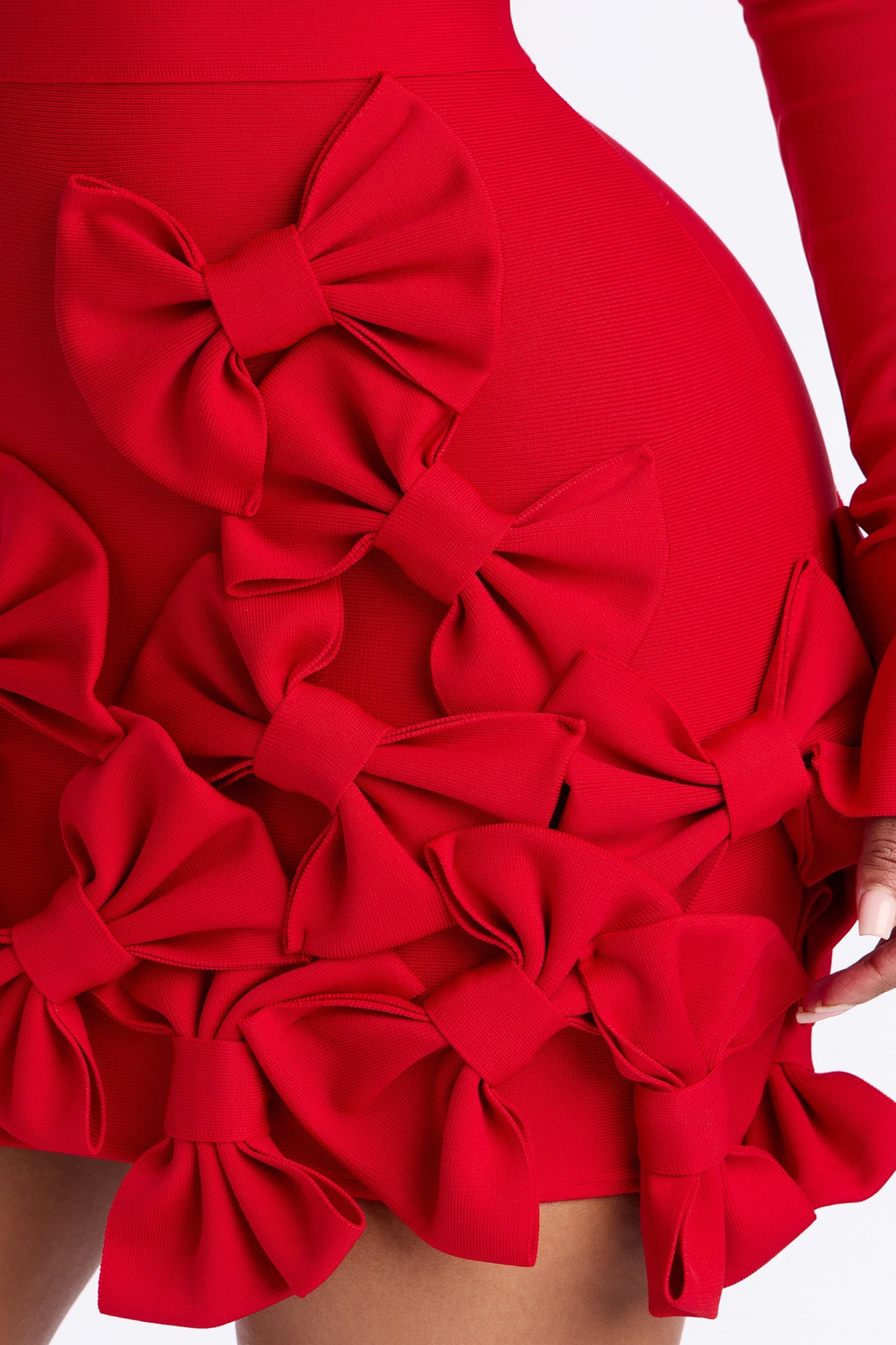 Literally Just A Girl Bow Bandage Micro Mini Dress - Red image 8
