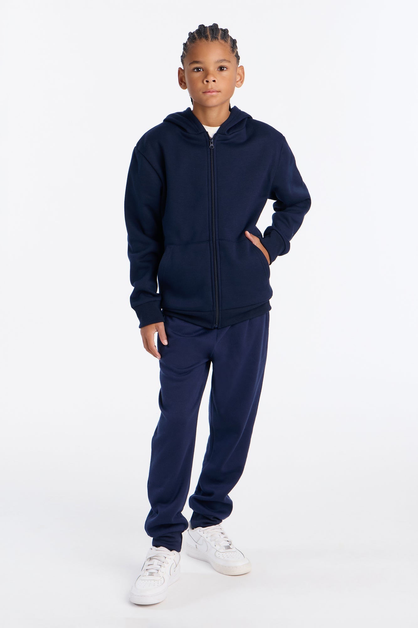 Mini Confidence Is Key Fleece Zip Hoodie - Navy image 2
