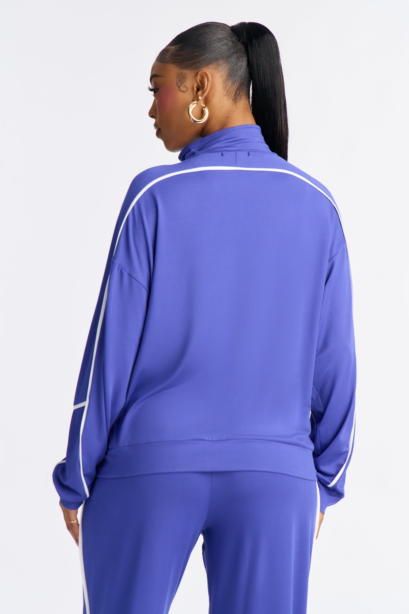 Lined Up Zip Up Hoodie - Royal image 7