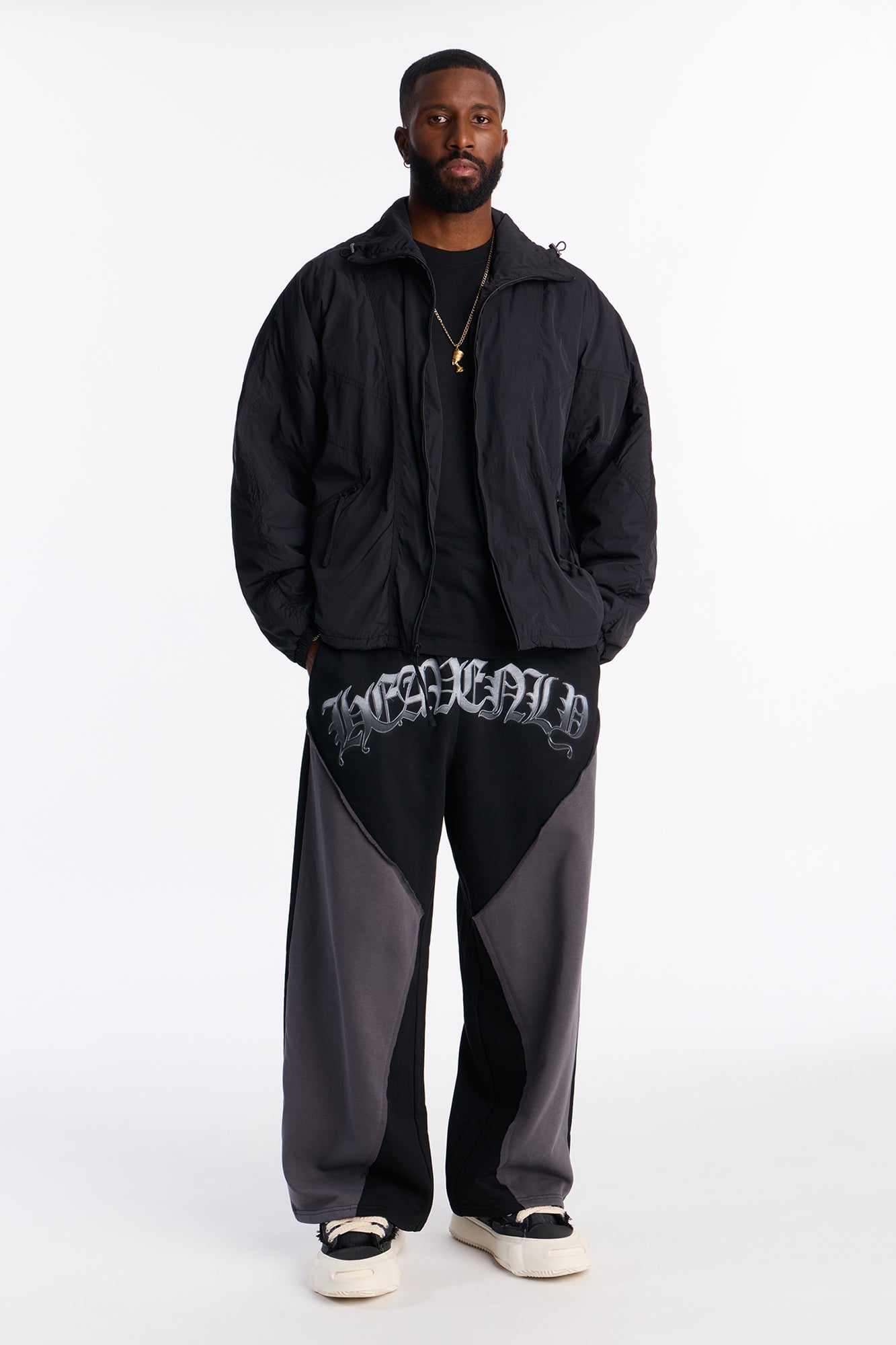 Heavenly Paneled Wide Leg Sweatpants - Black image 6