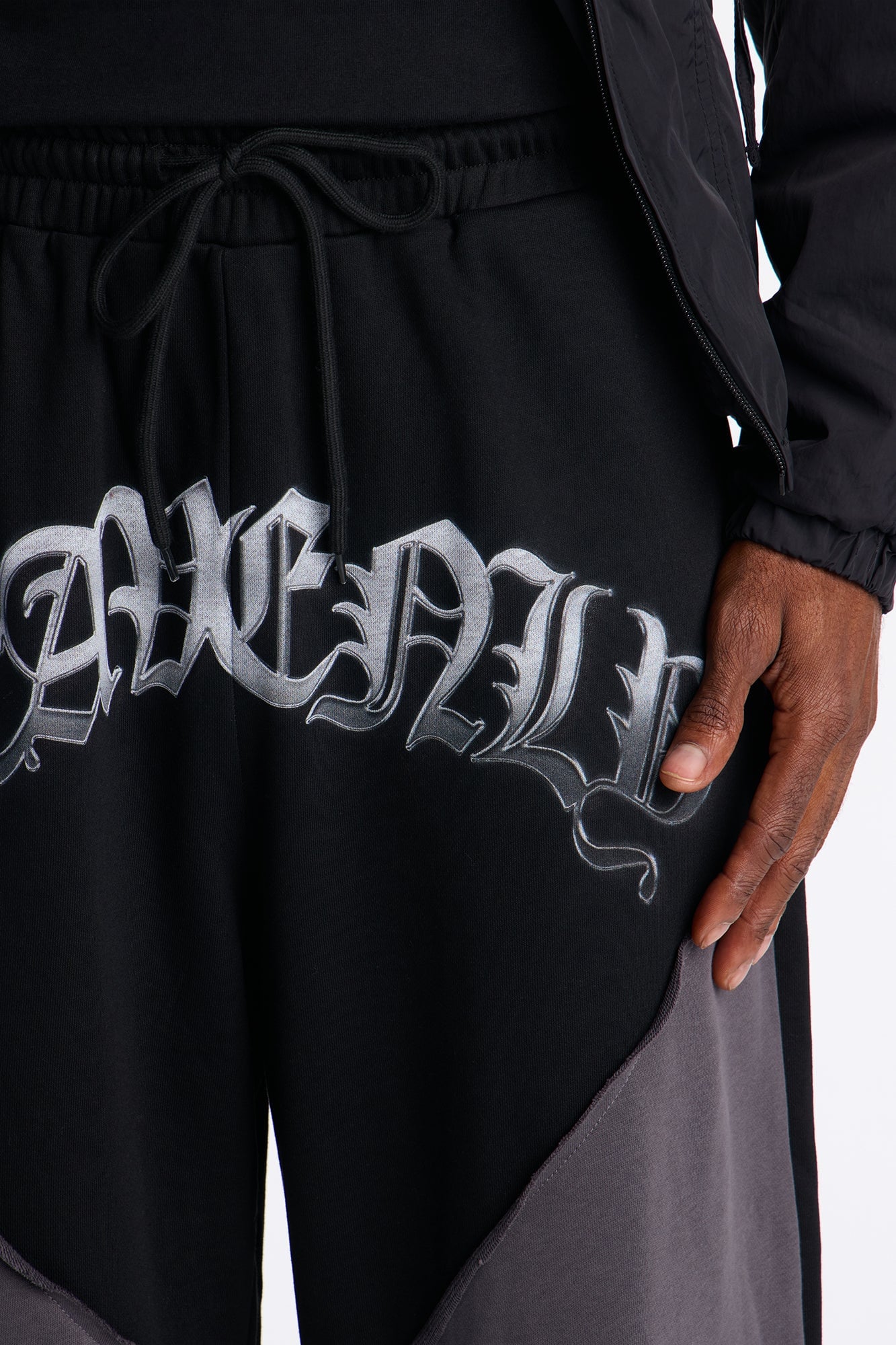 Heavenly Paneled Wide Leg Sweatpants - Black image 8